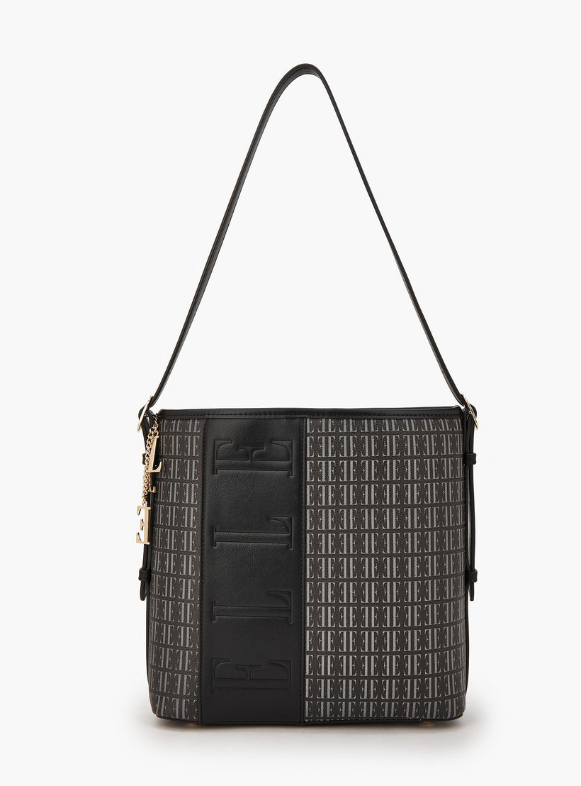 Elle Monogram Print Shoulder Bag with Pouch-women-bagsandwallets-handbags-image-3