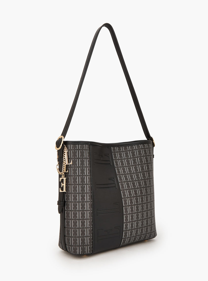 Elle Monogram Print Shoulder Bag with Pouch-women-bagsandwallets-handbags-image-4