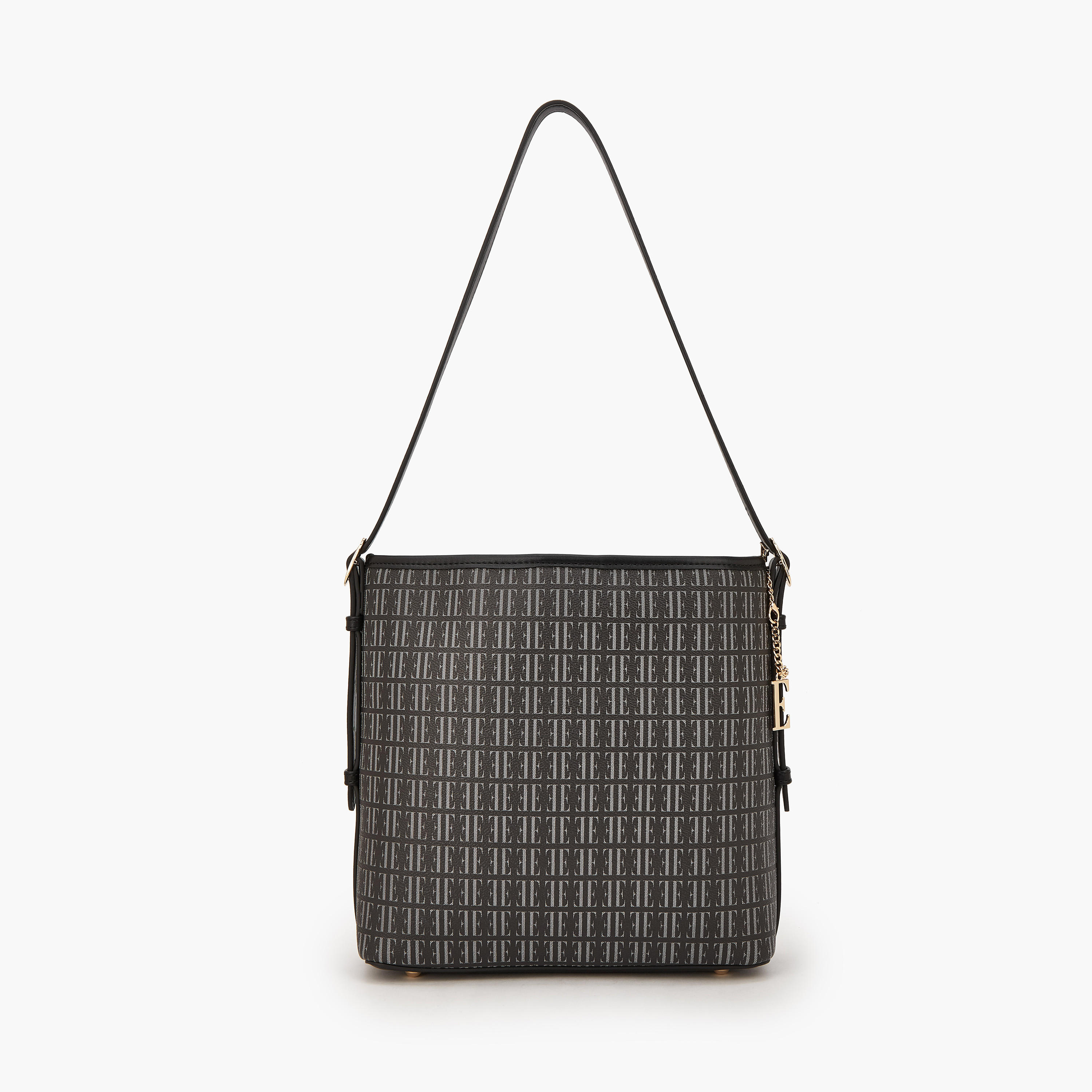 Elle Monogram Print Shoulder Bag with Pouch-women-bagsandwallets-handbags-image-6