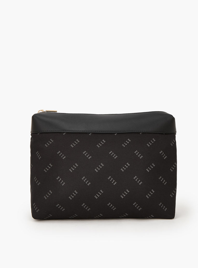 Elle Monogram Print Shoulder Bag with Pouch-women-bagsandwallets-handbags-image-8