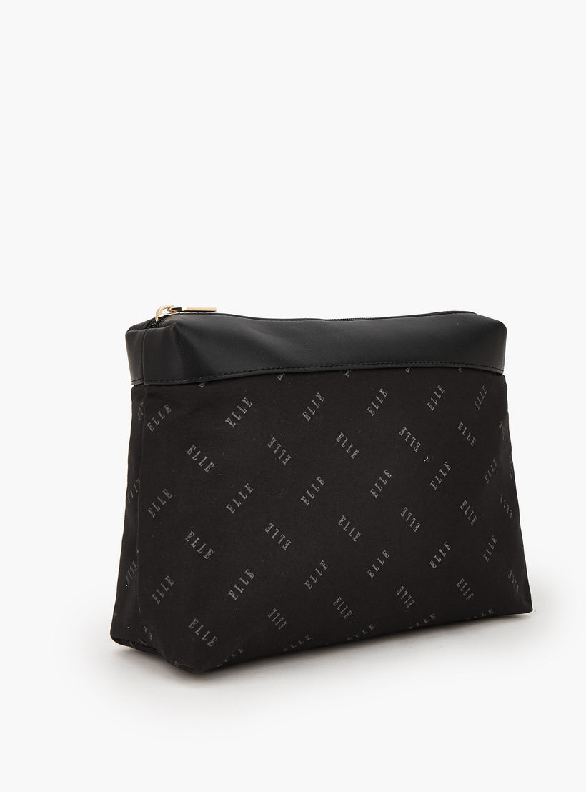 Elle Monogram Print Shoulder Bag with Pouch-women-bagsandwallets-handbags-image-9