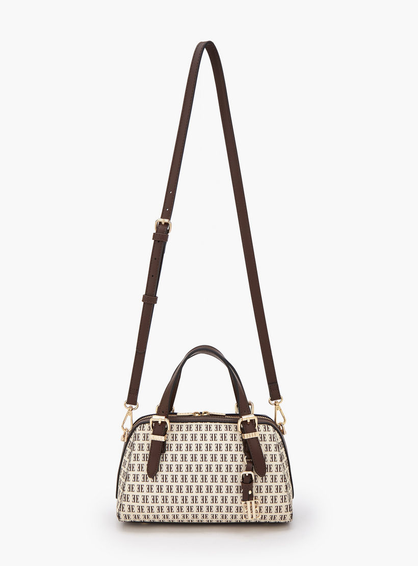 Elle Monogram Print Tote Bag with Zip Closure-women-bagsandwallets-handbags-image-2