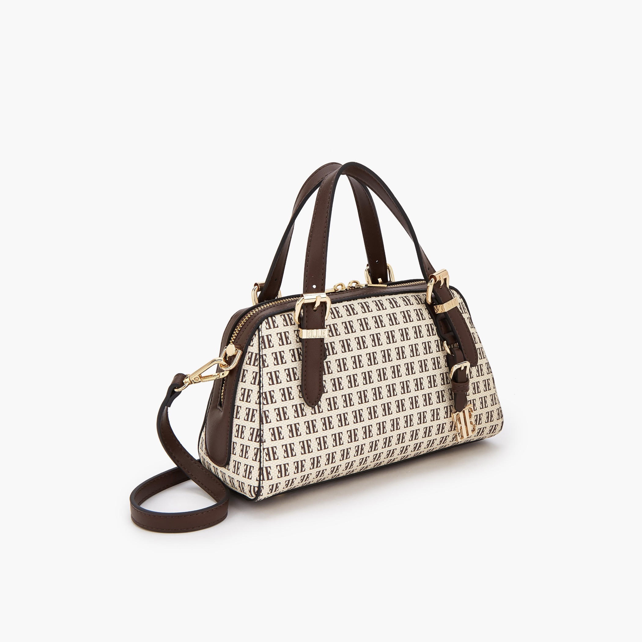 Elle Monogram Print Tote Bag with Zip Closure-women-bagsandwallets-handbags-image-3