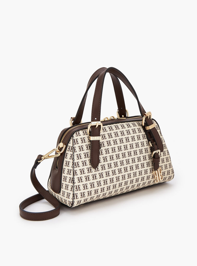 Elle Monogram Print Tote Bag with Zip Closure-women-bagsandwallets-handbags-image-3