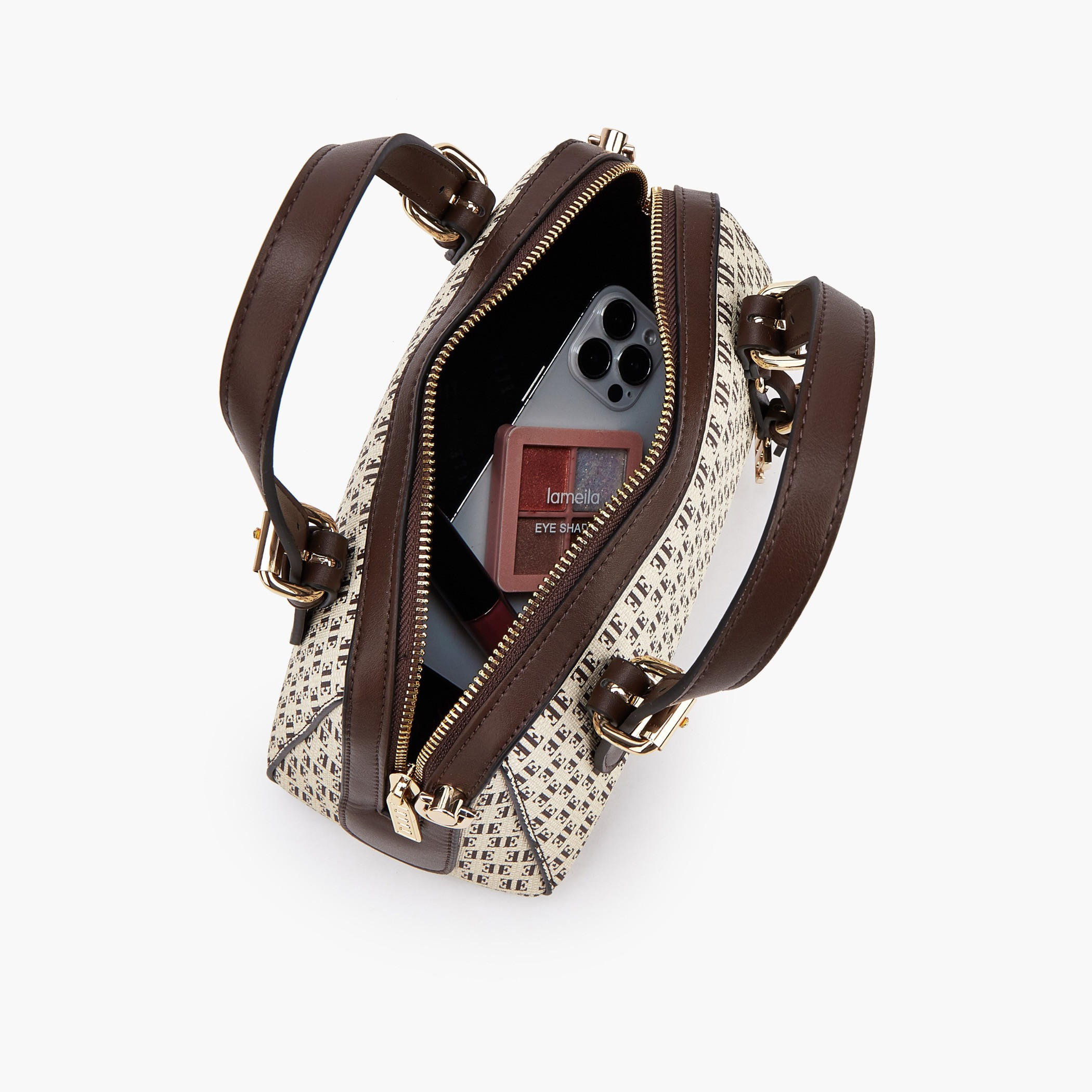 Elle Monogram Print Tote Bag with Zip Closure-women-bagsandwallets-handbags-image-7