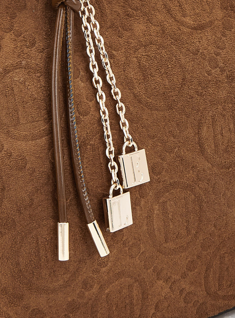 Elle Monogram Embossed Shoulder Bag with Zip Closure-women-bagsandwallets-handbags-image-3