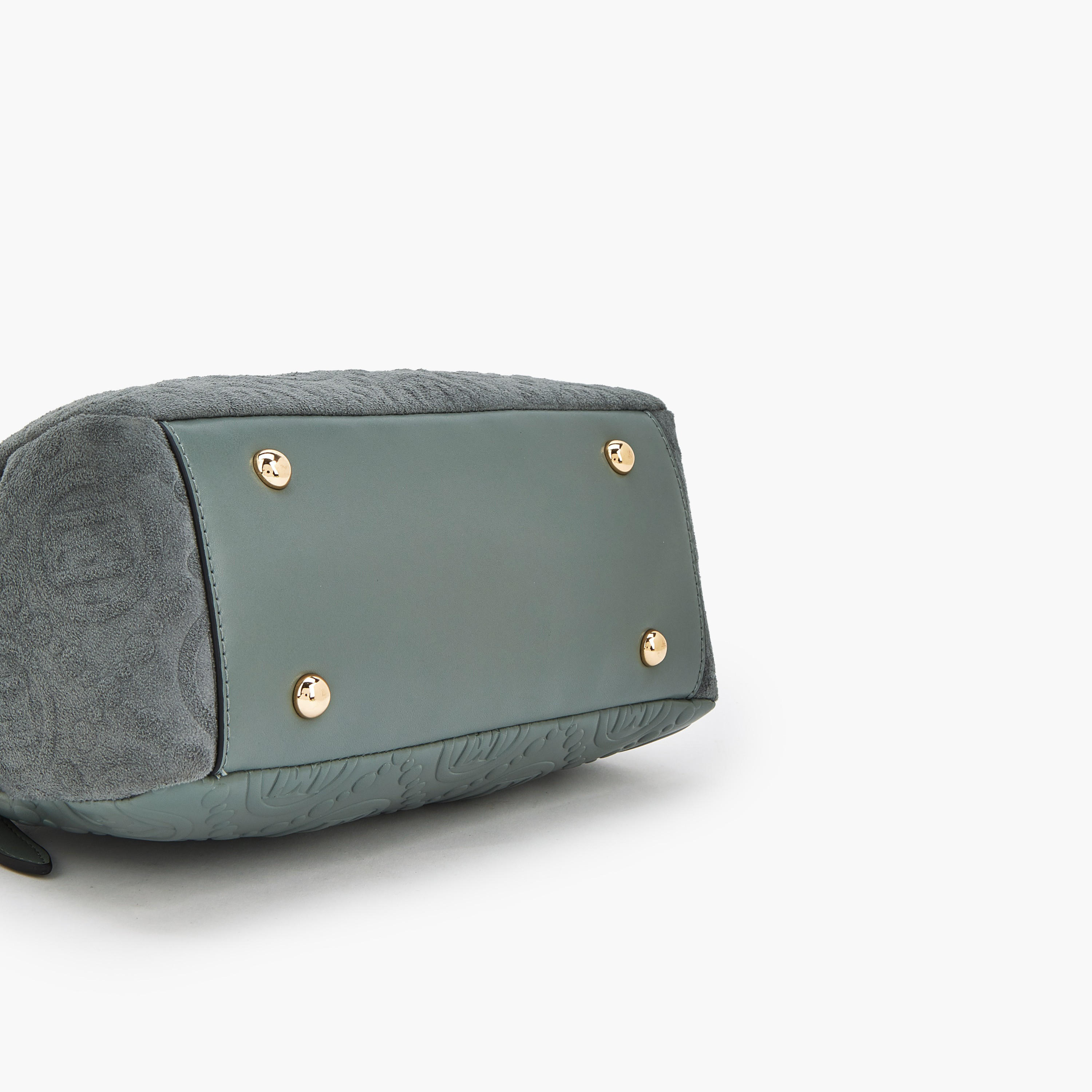 Elle Monogram Textured Shoulder Bag with Charm Accent-women-bagsandwallets-handbags-image-6
