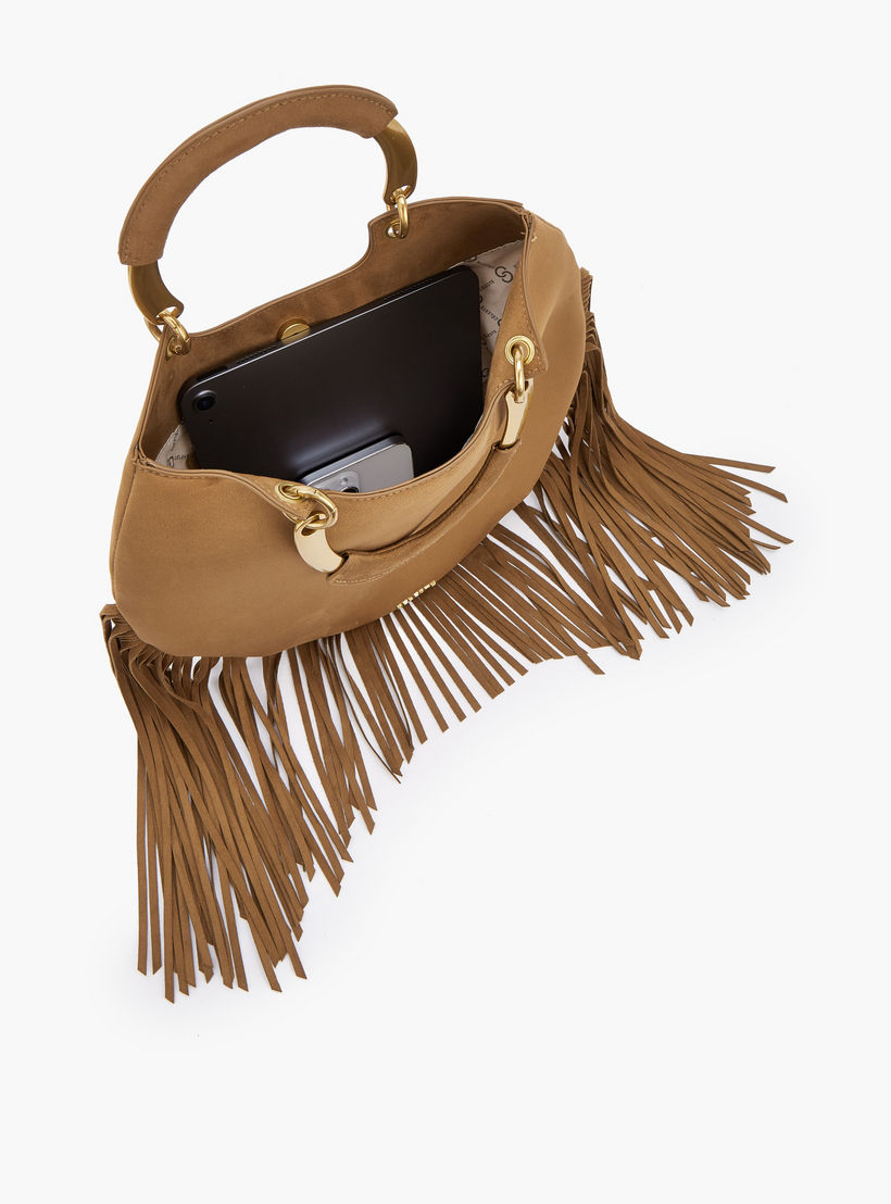 شنطة توت بتفاصيل شراريب ومقبض مزدوج من سيليست-women-bagsandwallets-handbags-image-7