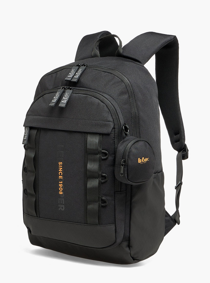 Lee Cooper Logo Print Backpack for Kids 13 Years+ with Padded Shoulder Straps-boys-accessories-bagsandbackpacks-image-5