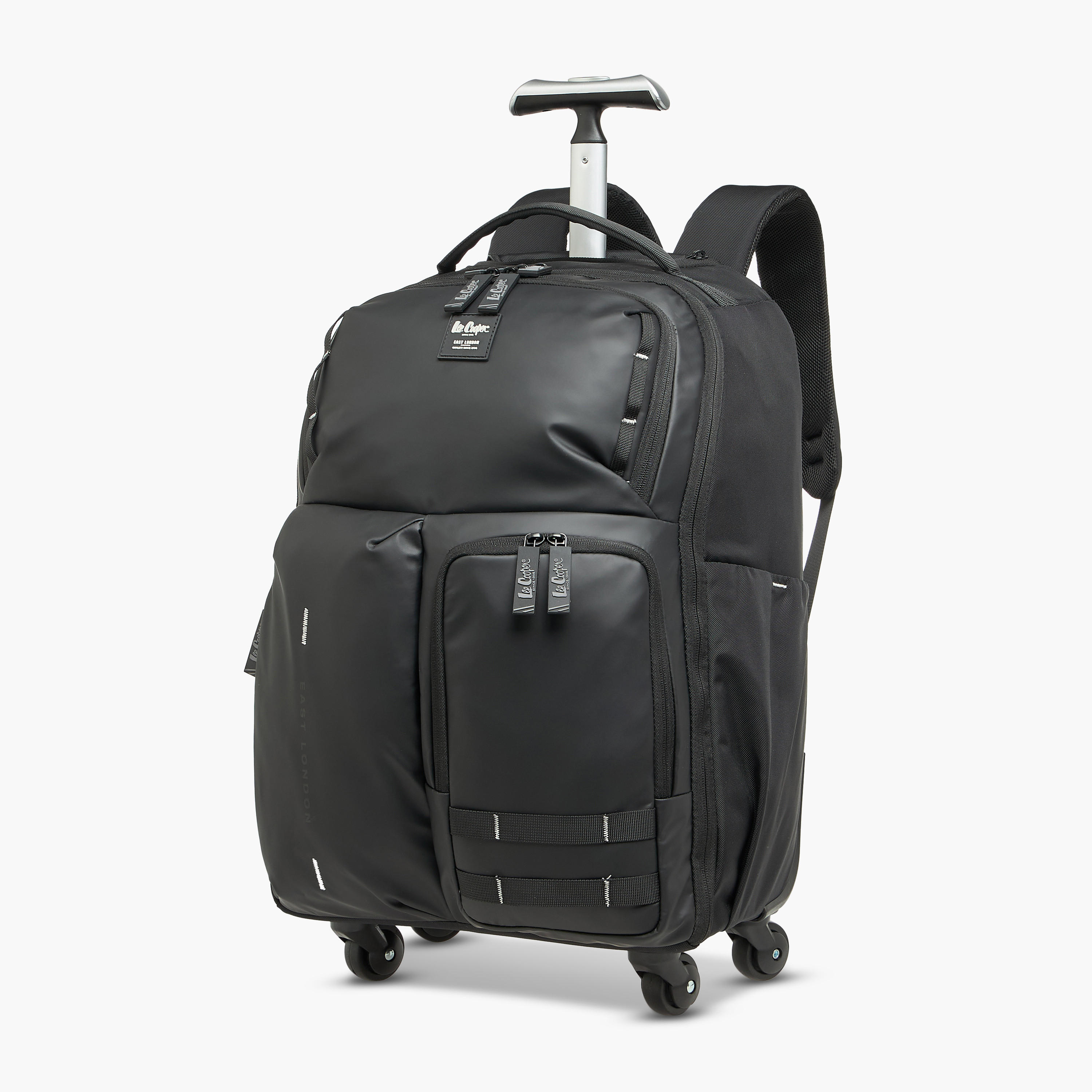 Lee Cooper Solid Trolley Bag for Kids 13 Years+ with Retractable Handle-school-bagsandbackpacks-trolleybags-image-2