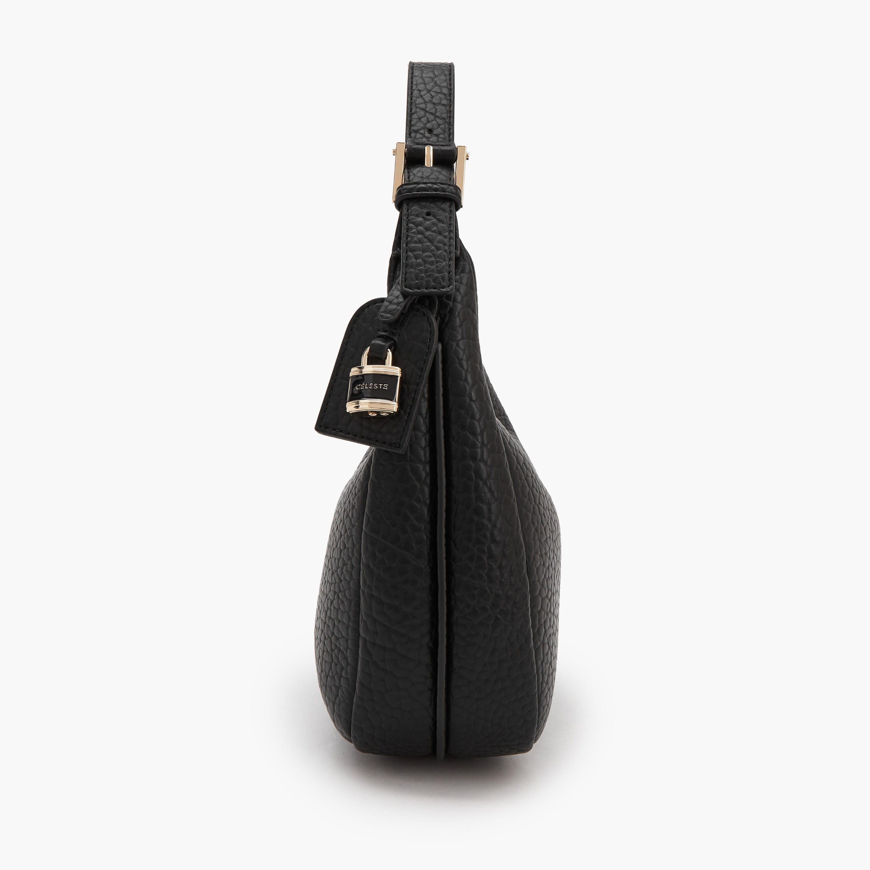 Celeste Textured Shoulder Bag with Adjustable Strap-women-bagsandwallets-handbags-image-3