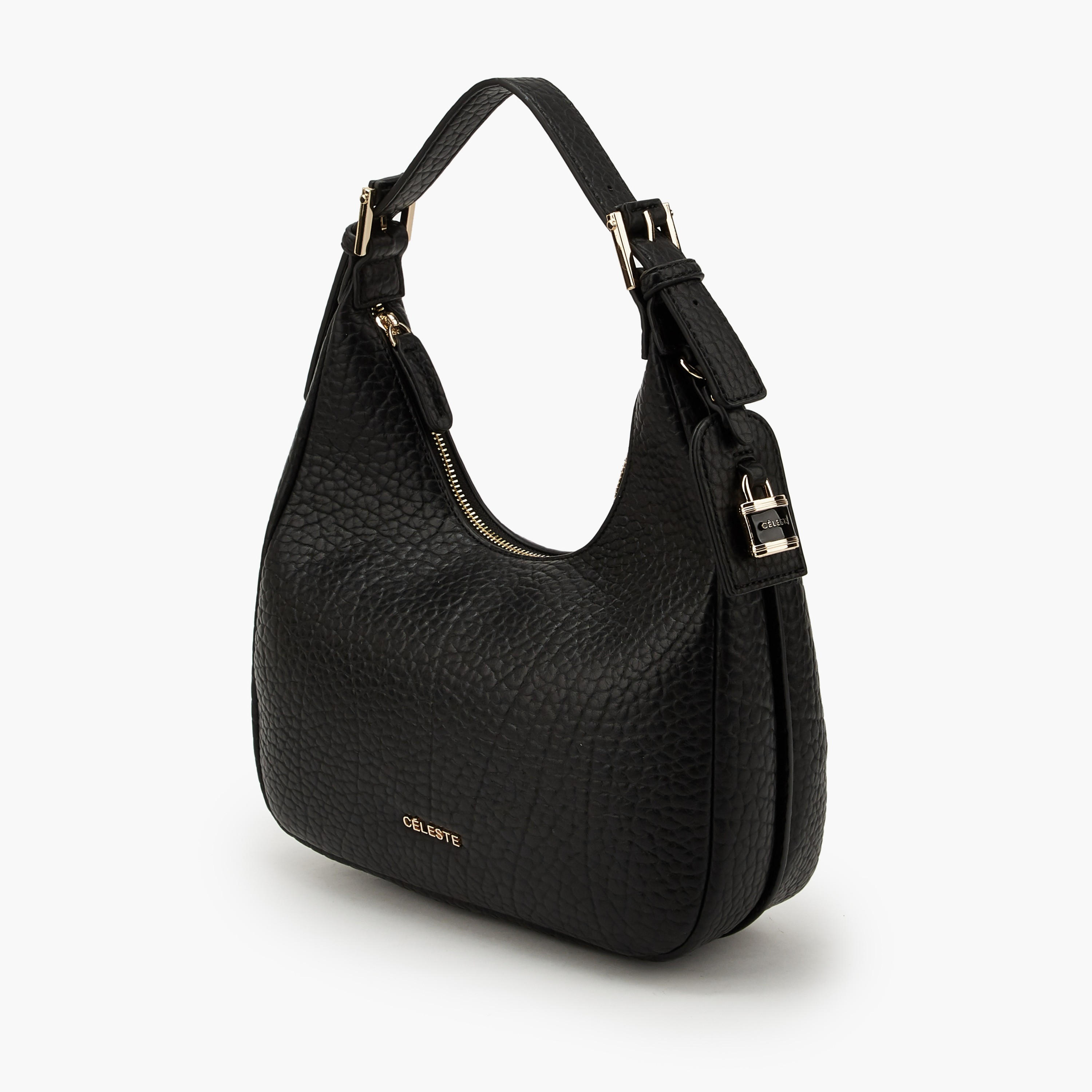 Celeste Textured Shoulder Bag with Adjustable Strap-women-bagsandwallets-handbags-image-4
