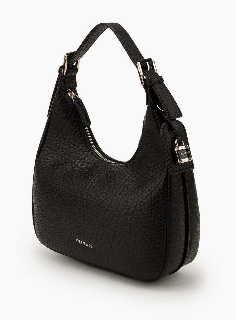 Celeste Textured Shoulder Bag with Adjustable Strap-women-bagsandwallets-handbags-image-4