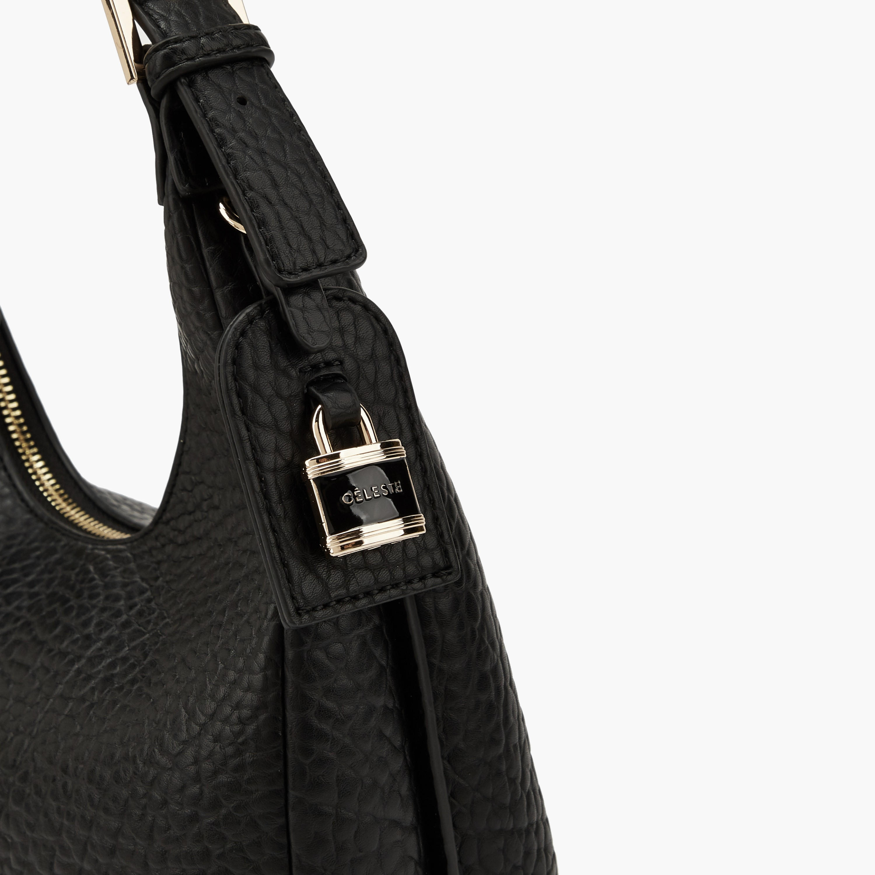 Celeste Textured Shoulder Bag with Adjustable Strap-women-bagsandwallets-handbags-image-5