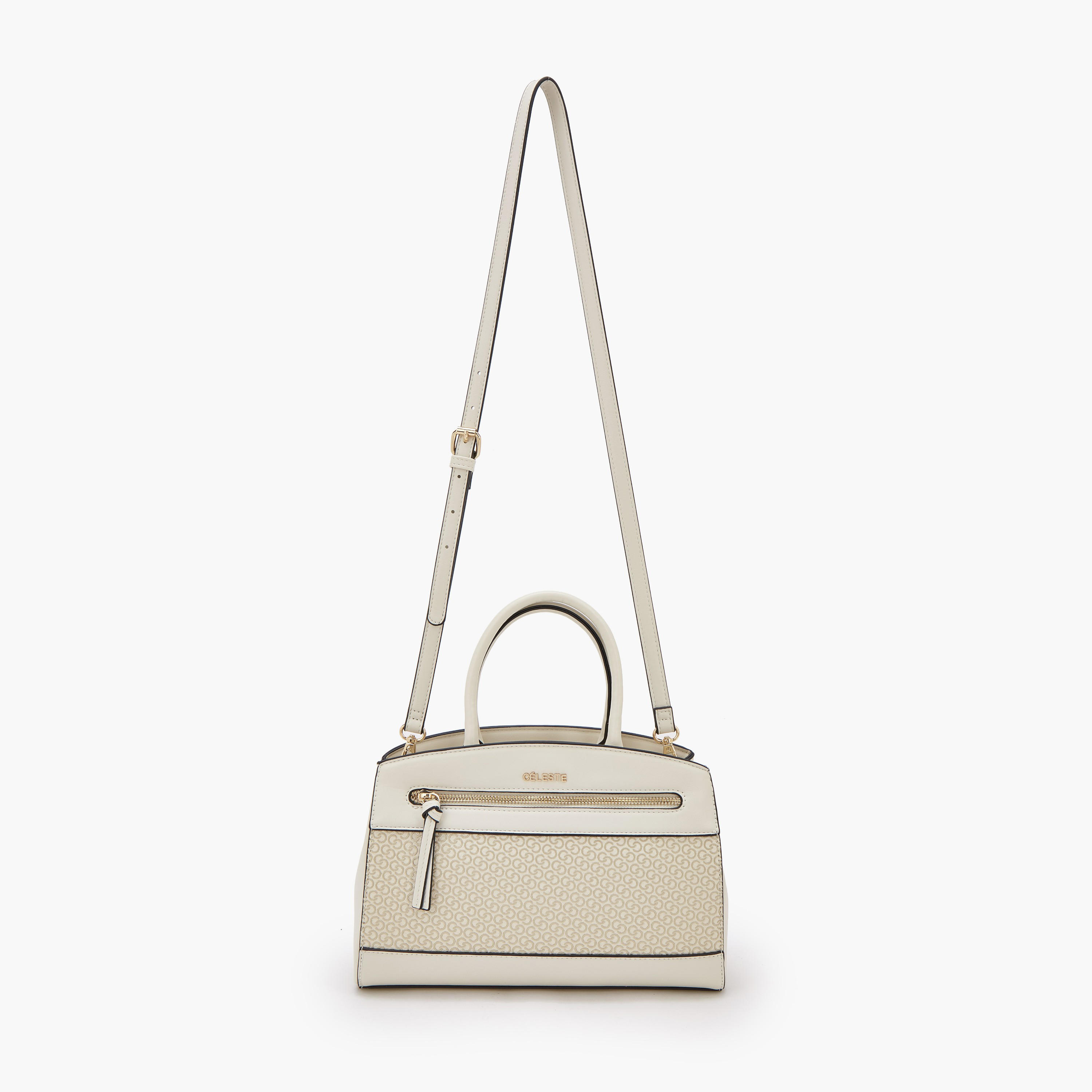 شنطة توت بطبعات مونورام وحمالة قابلة للفصل من سيليست-women-bagsandwallets-handbags-image-2