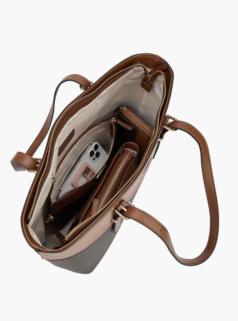 طقم شنط توت بطبعة مونوجرام وسحاب إغلاق من سيليست - طقم من 4 قطع-women-bagsandwallets-handbags-image-5