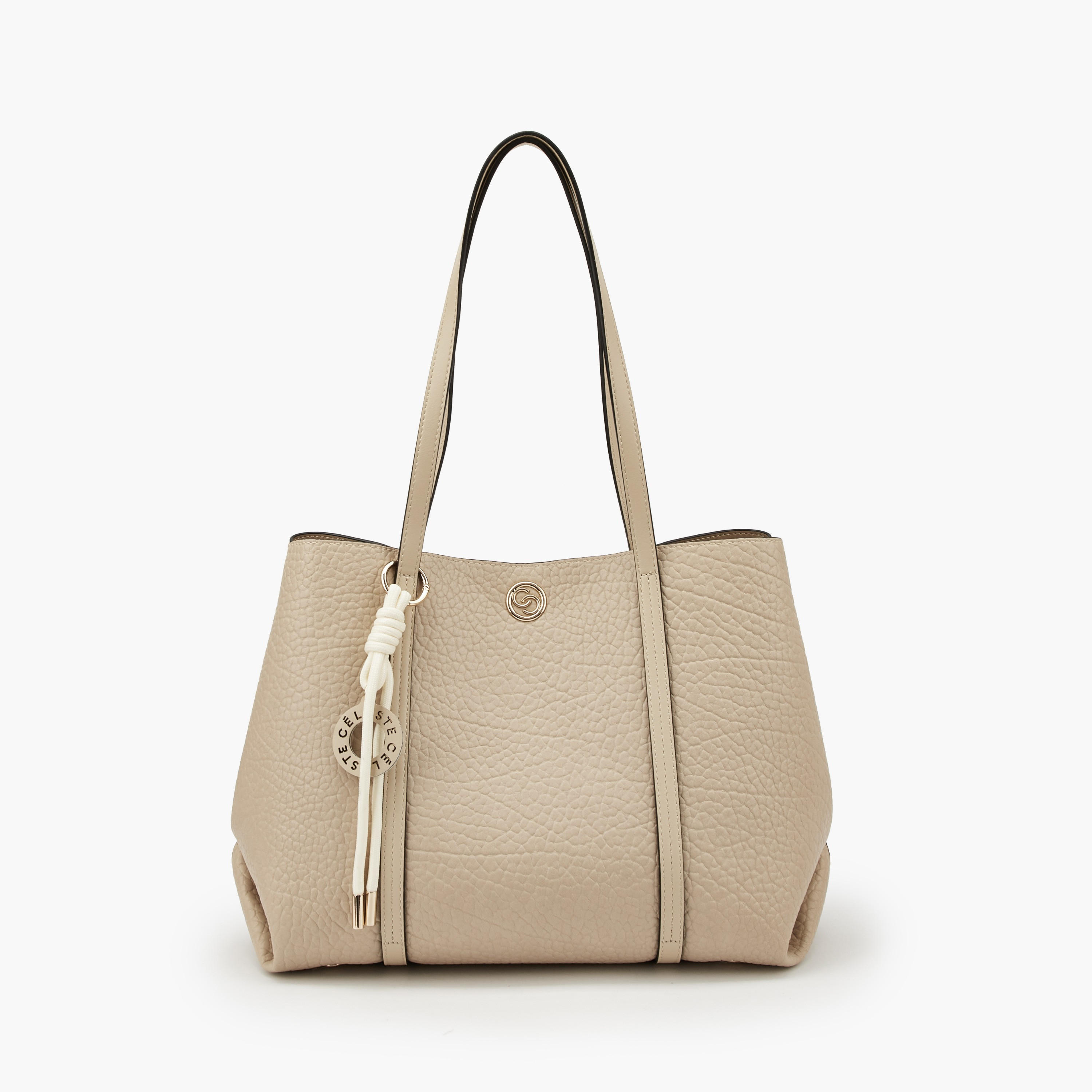 Celeste Textured Tote Bag with Pouch-women-bagsandwallets-handbags-image-3