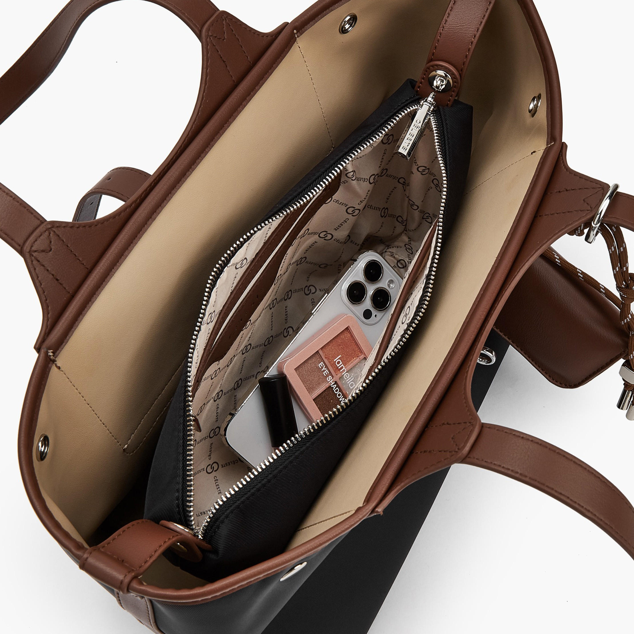 شنطة توتي بارزة الملمس بشنطة صغيرة وسحاب إغلاق من سيليست-women-bagsandwallets-handbags-image-10
