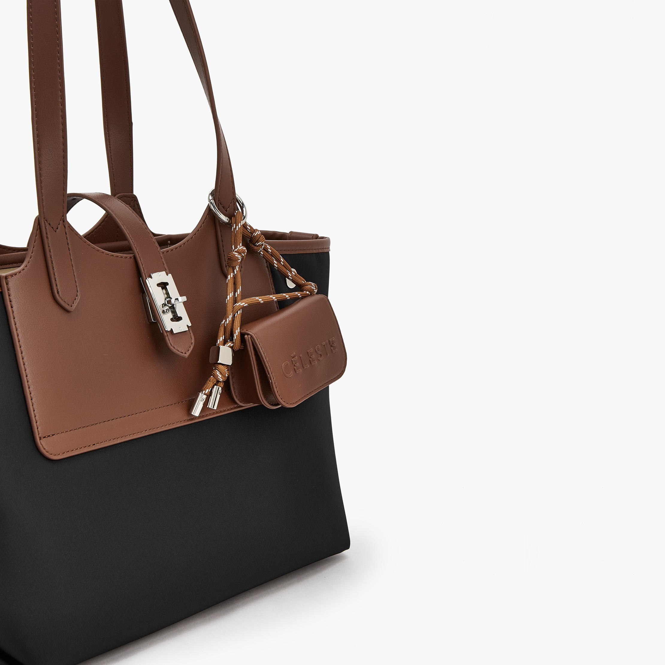 شنطة توتي بارزة الملمس بشنطة صغيرة وسحاب إغلاق من سيليست-women-bagsandwallets-handbags-image-4