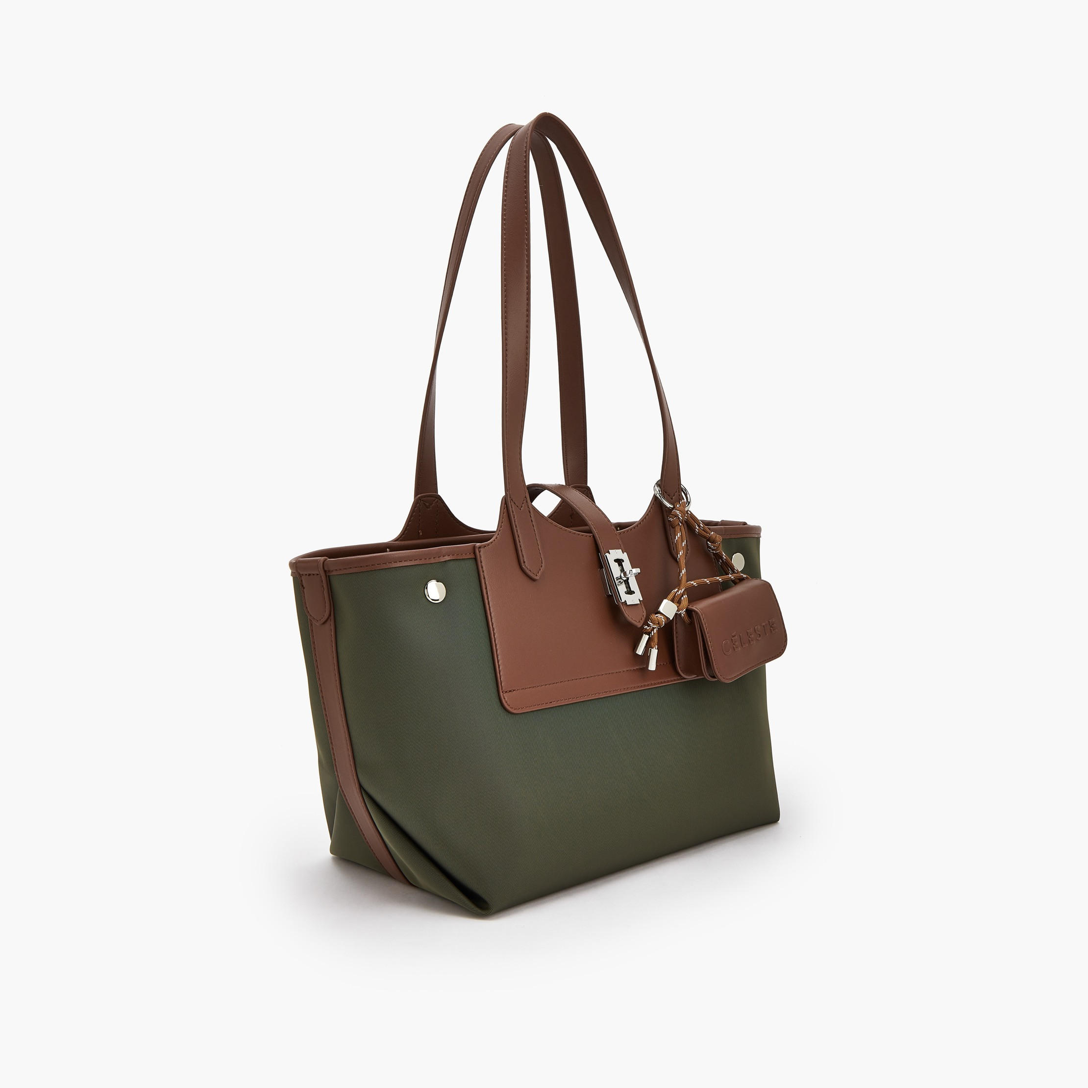 Celeste Textured Tote Bag with Pouch and Zip Closure-women-bagsandwallets-handbags-image-2