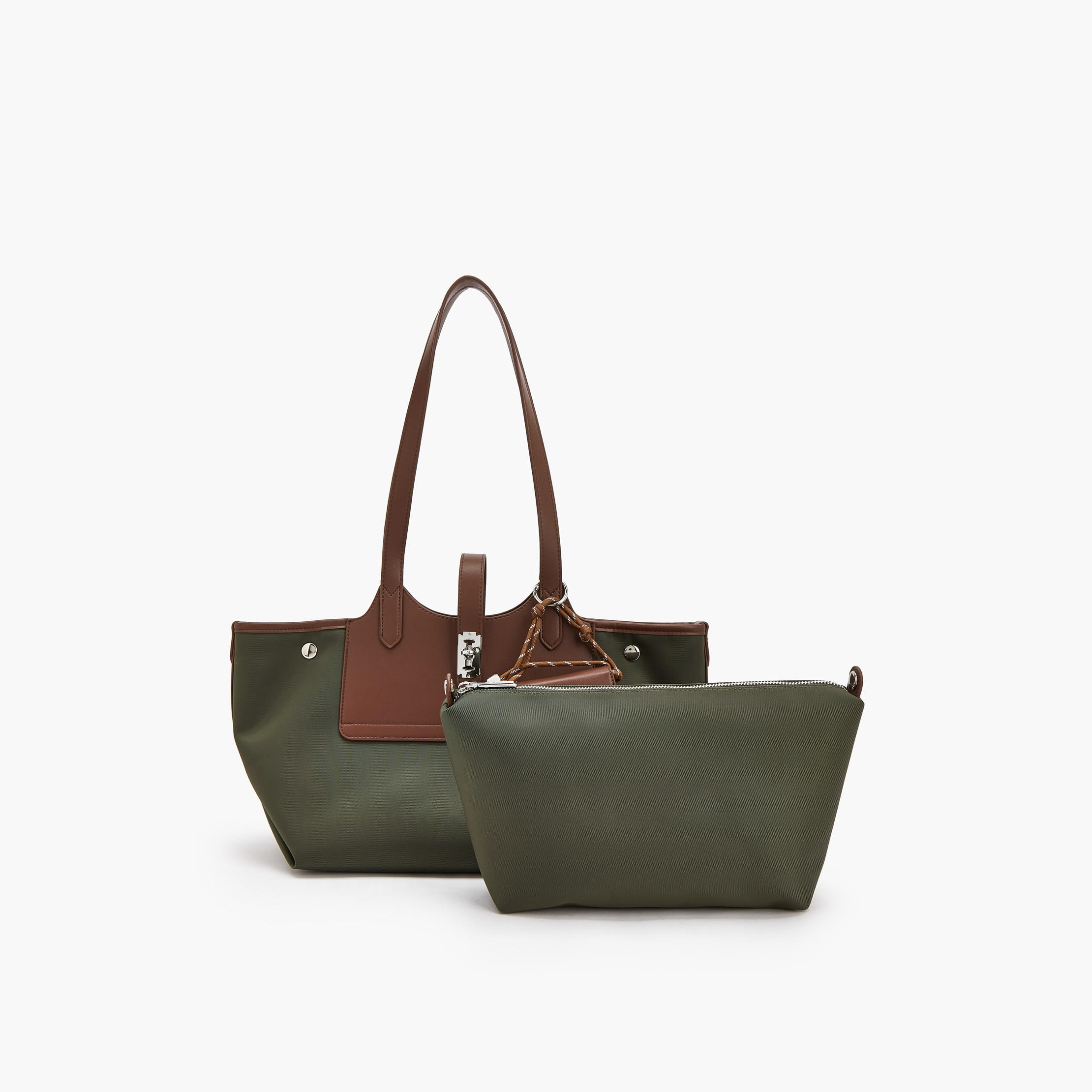 Celeste Textured Tote Bag with Pouch and Zip Closure-women-bagsandwallets-handbags-image-5