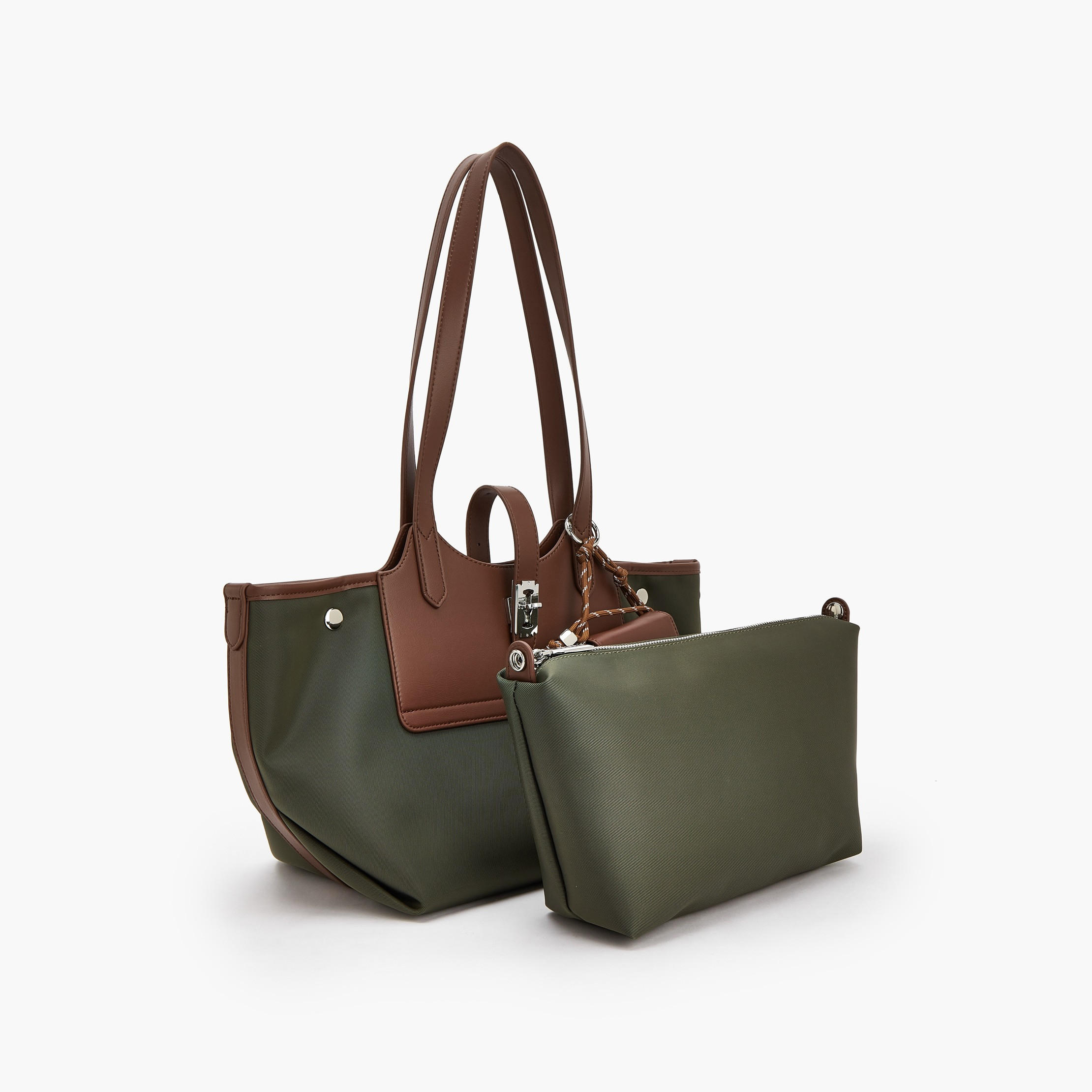 Celeste Textured Tote Bag with Pouch and Zip Closure-women-bagsandwallets-handbags-image-6