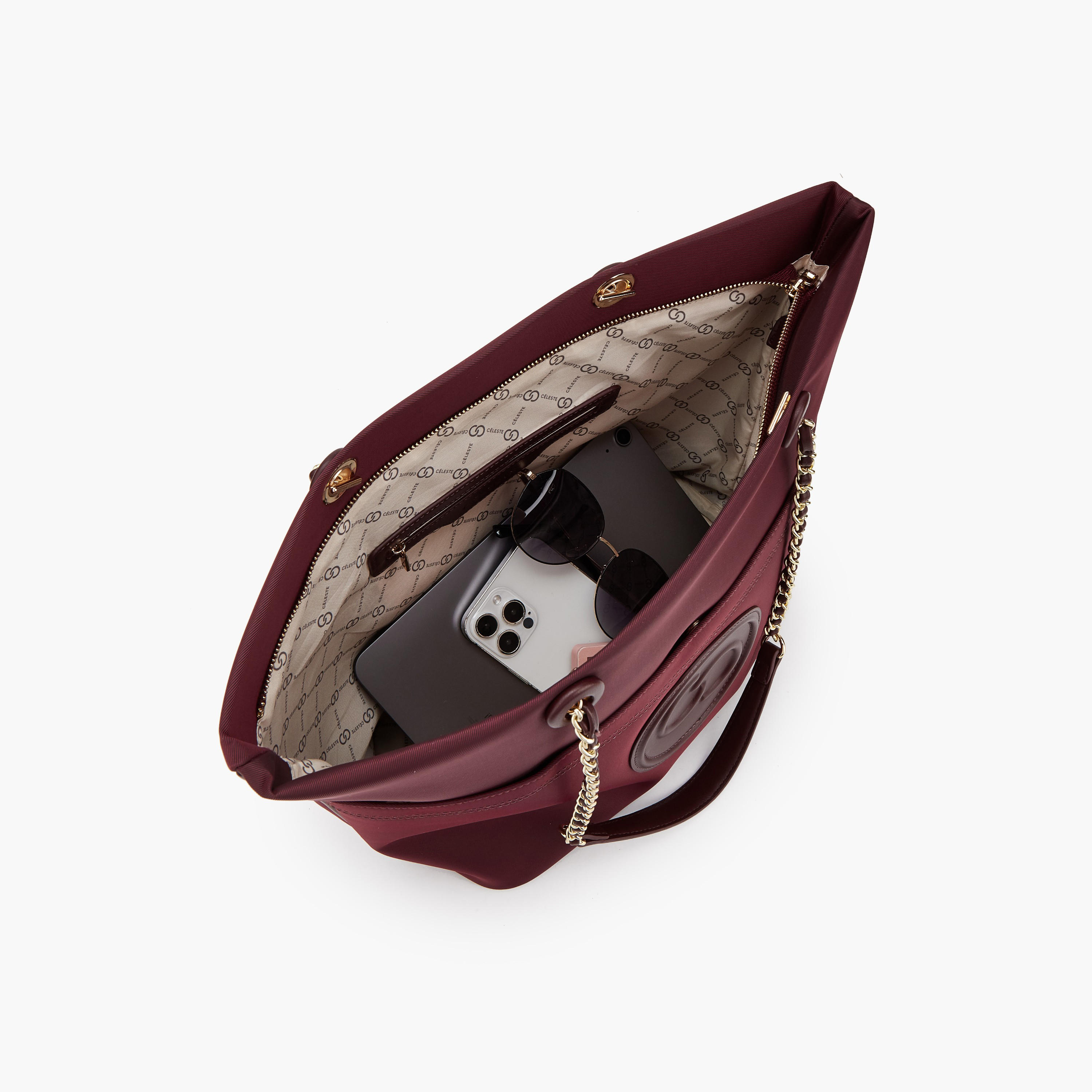 شنطة توتي بشعار منقوش بسحّاب إغلاق من سيليست-women-bagsandwallets-handbags-image-7