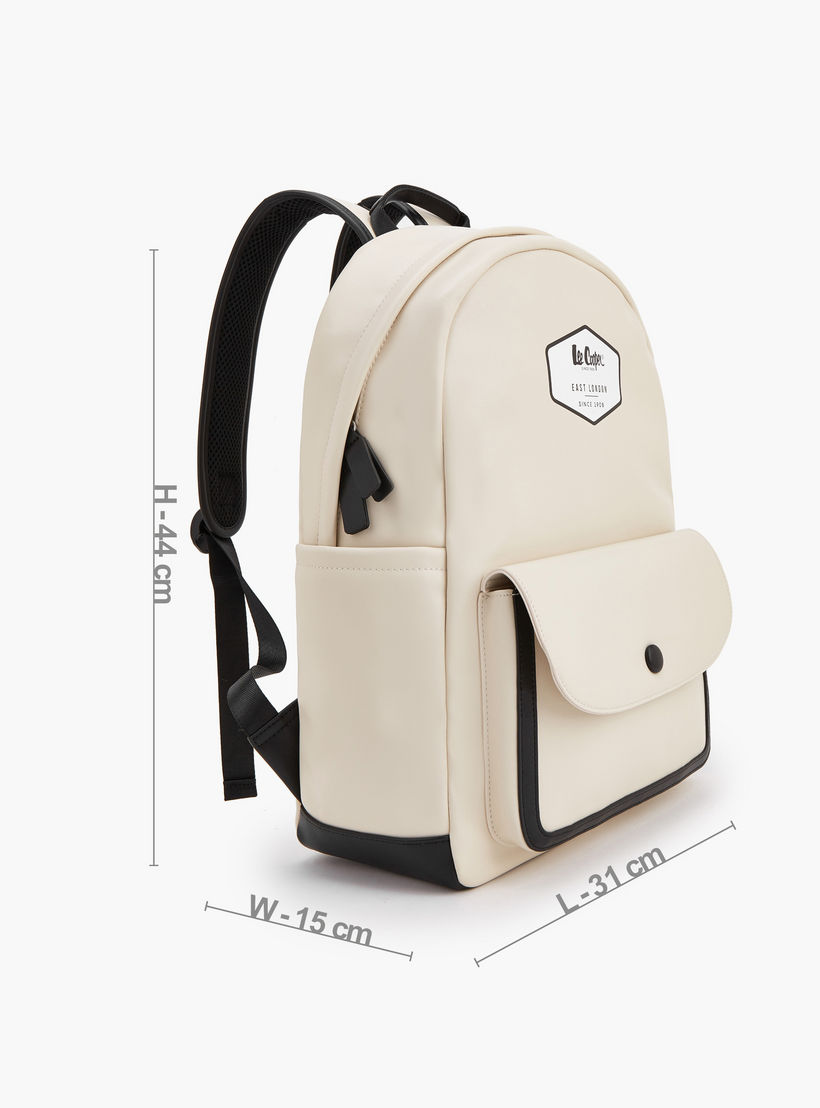 Lee Cooper Logo Print Backpack with Adjustable Shoulder Straps-women-bagsandwallets-backpacks-image-5