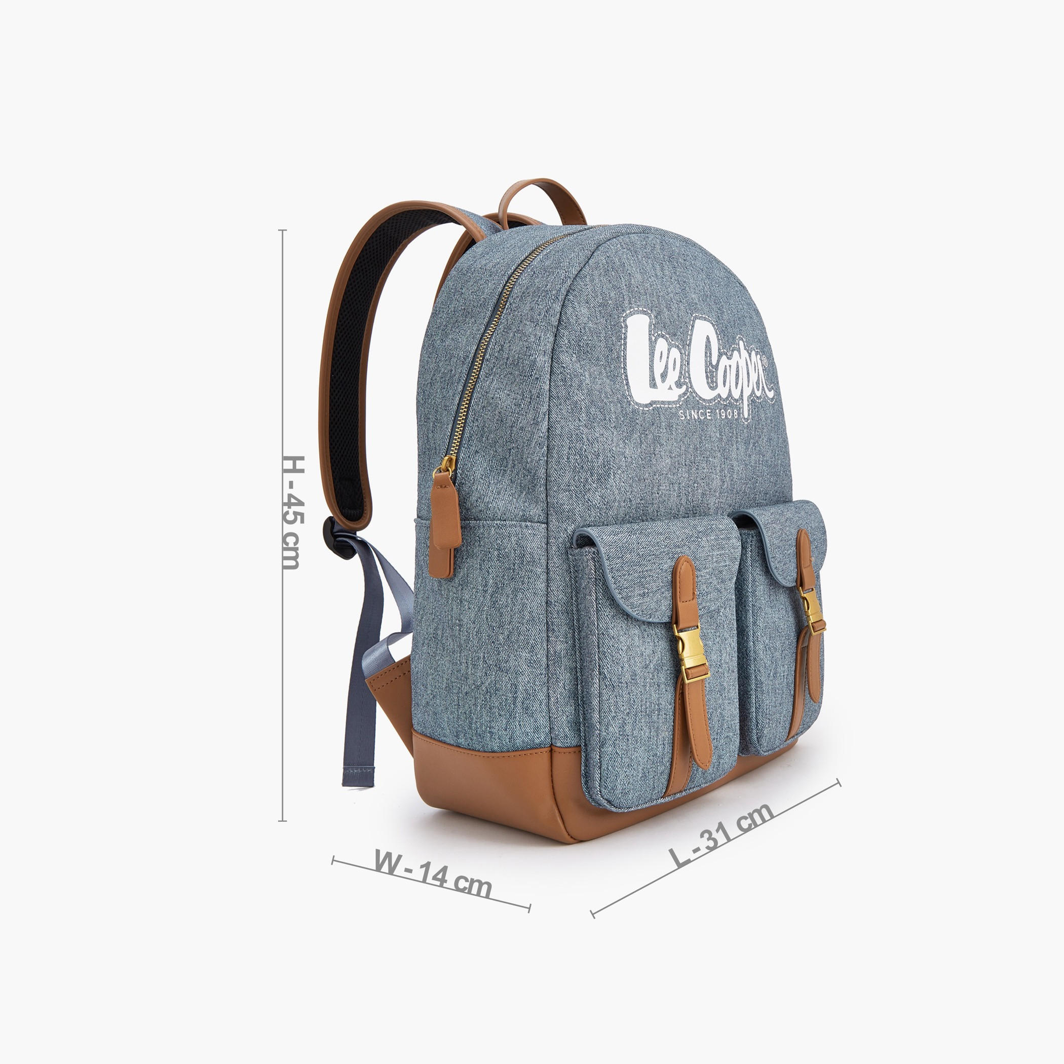 Lee Cooper Logo Print Backpack with Adjustable Shoulder Straps-women-bagsandwallets-backpacks-image-5