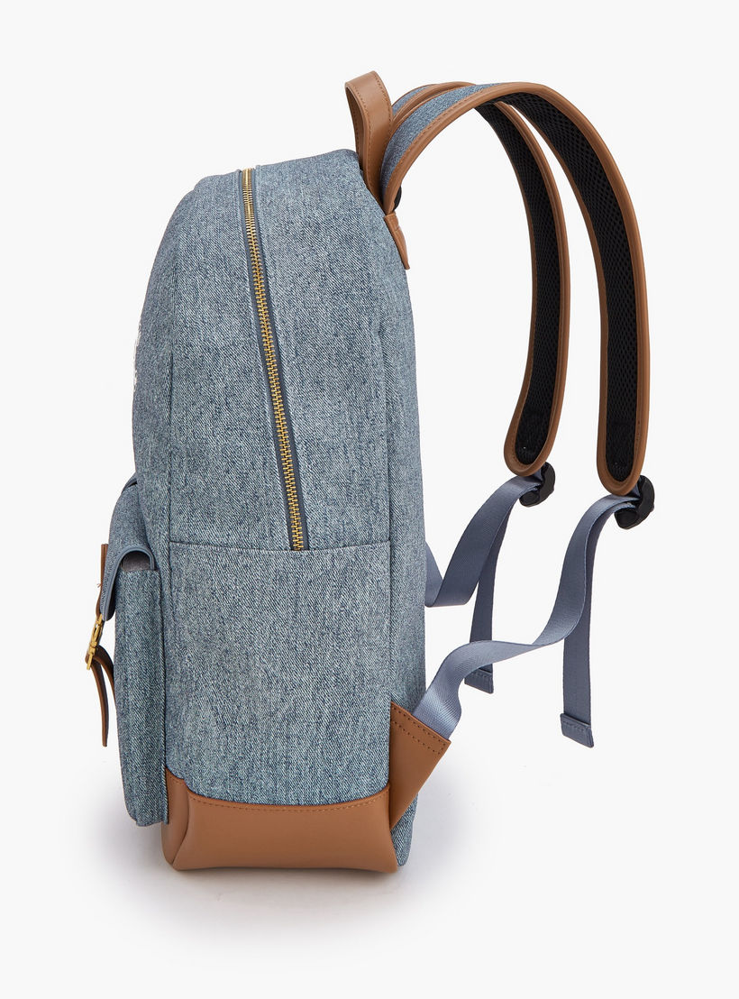 Lee Cooper Logo Print Backpack with Adjustable Shoulder Straps-women-bagsandwallets-backpacks-image-6
