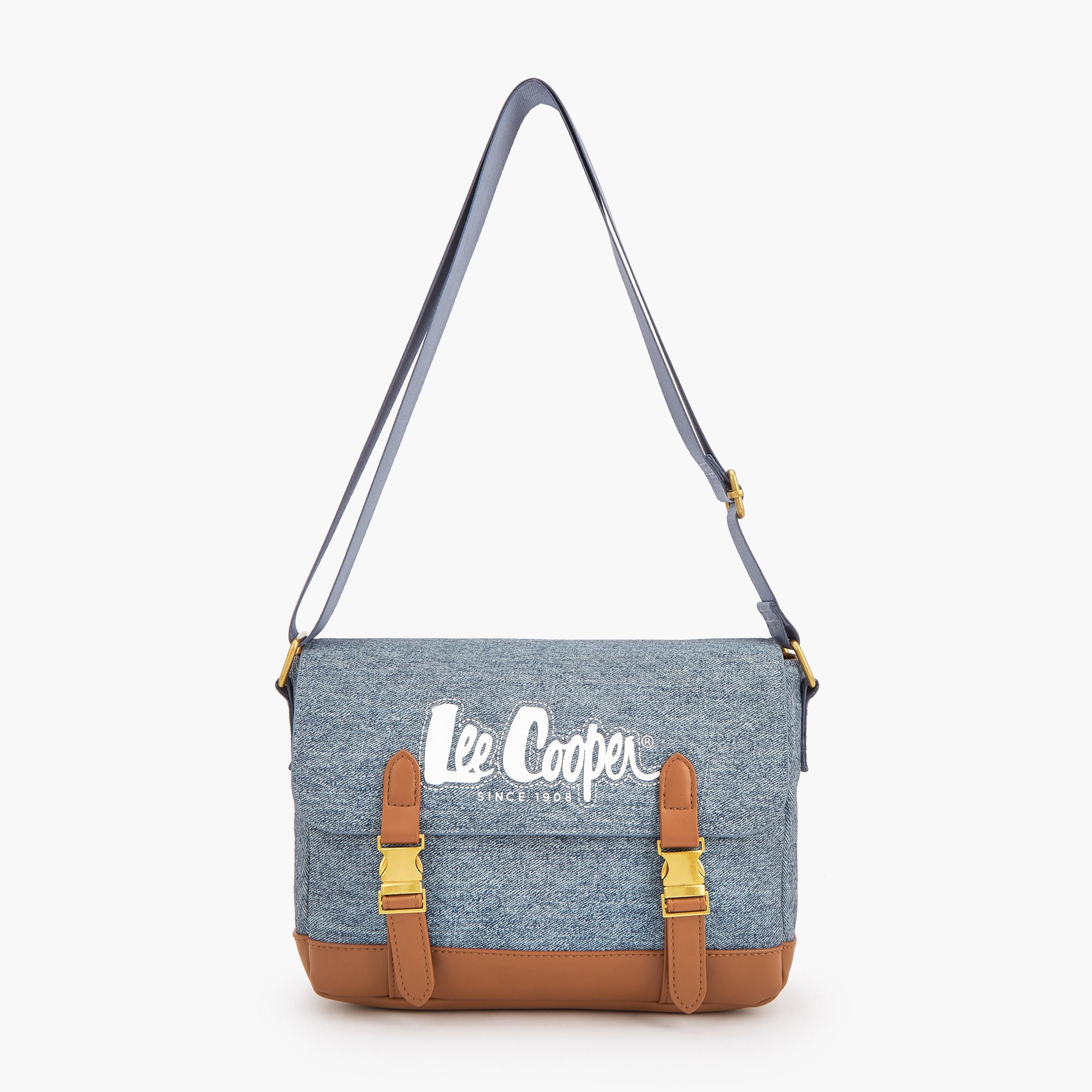 Lee Cooper Denim Crossbody Bag with Buckle Closure-women-bagsandwallets-handbags-image-1