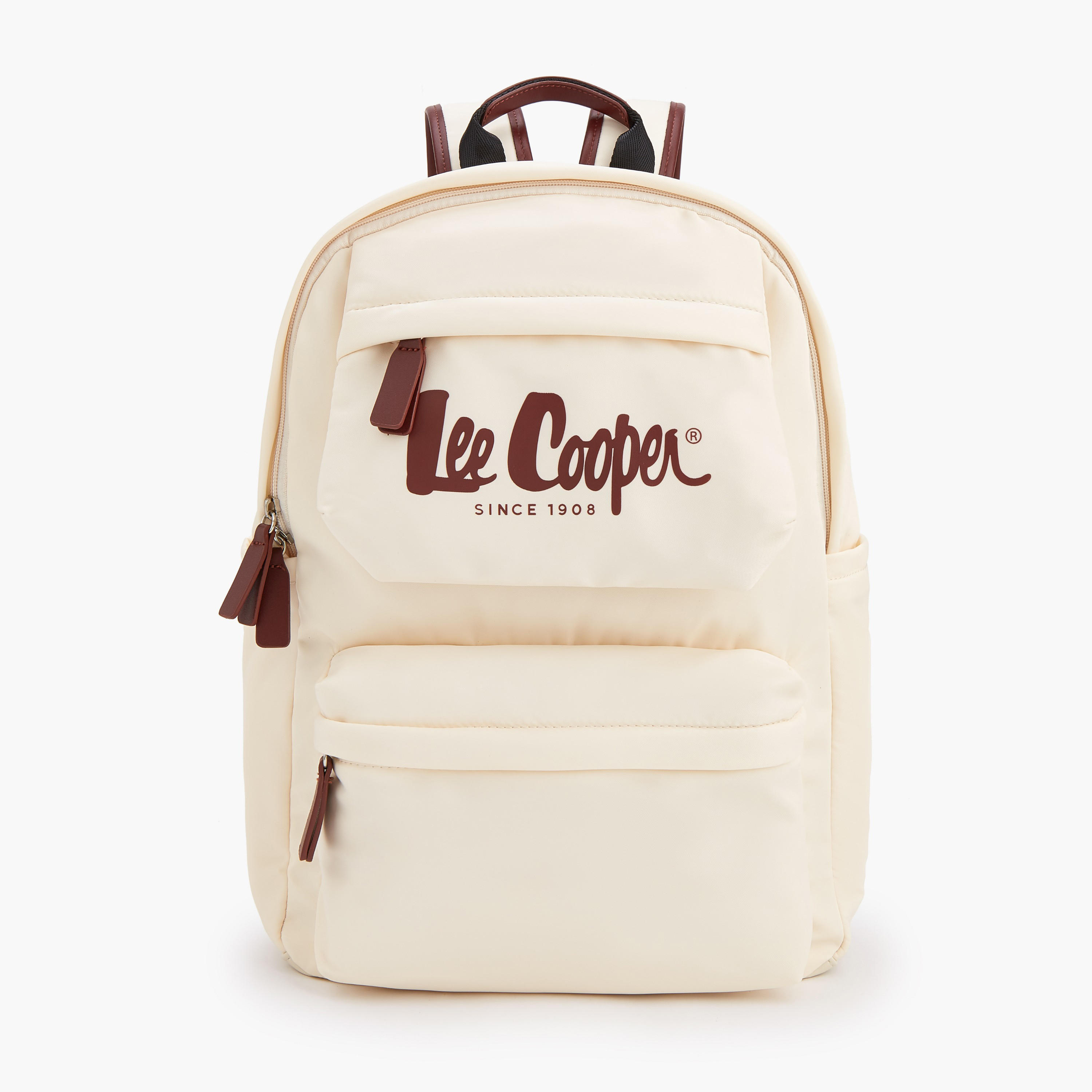 Lee Cooper Logo Print Backpack with Adjustable Shoulder Straps-school-bagsandbackpacks-backpacks-image-1