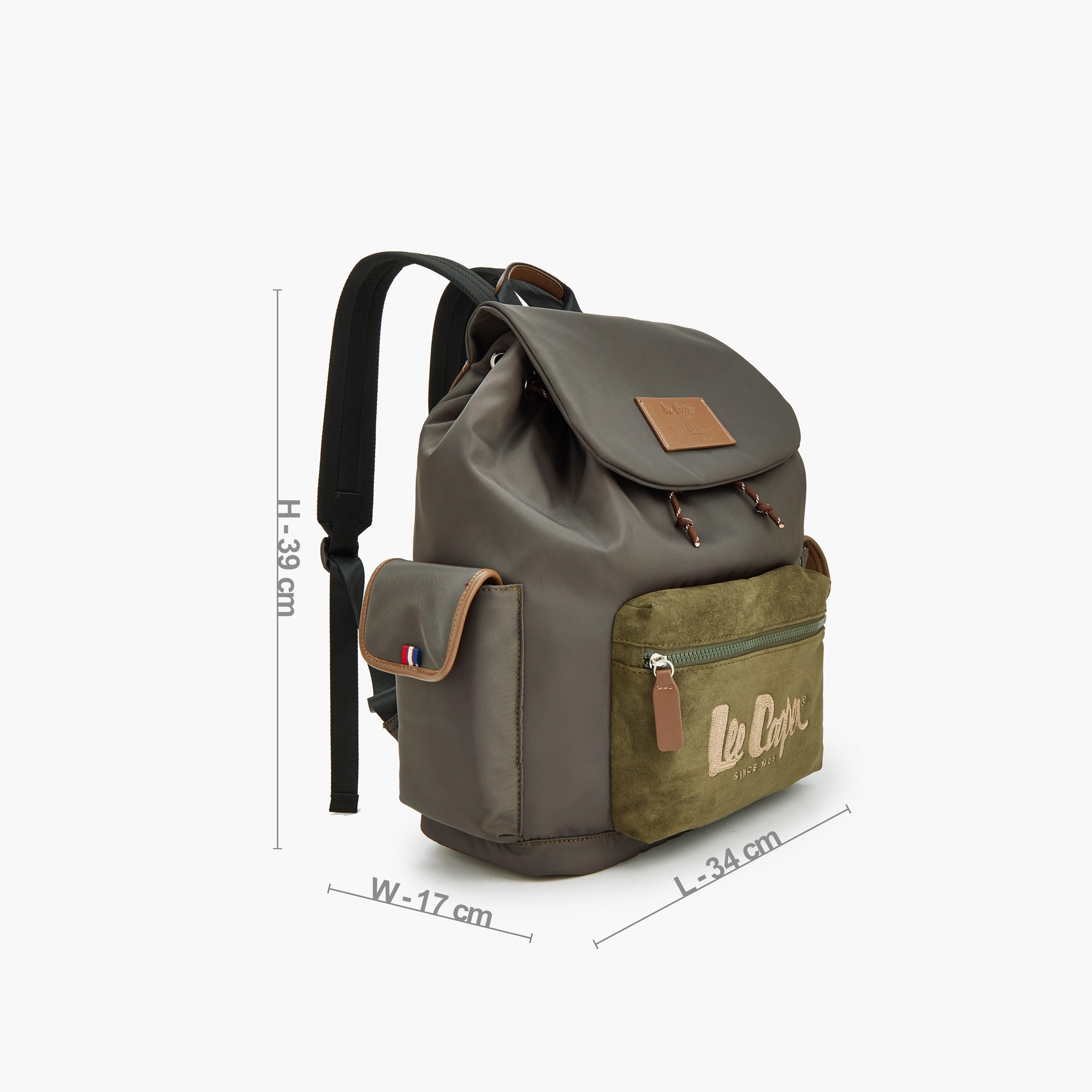Lee Cooper Logo Print Backpack with Adjustable Shoulder Straps-school-bagsandbackpacks-backpacks-image-5