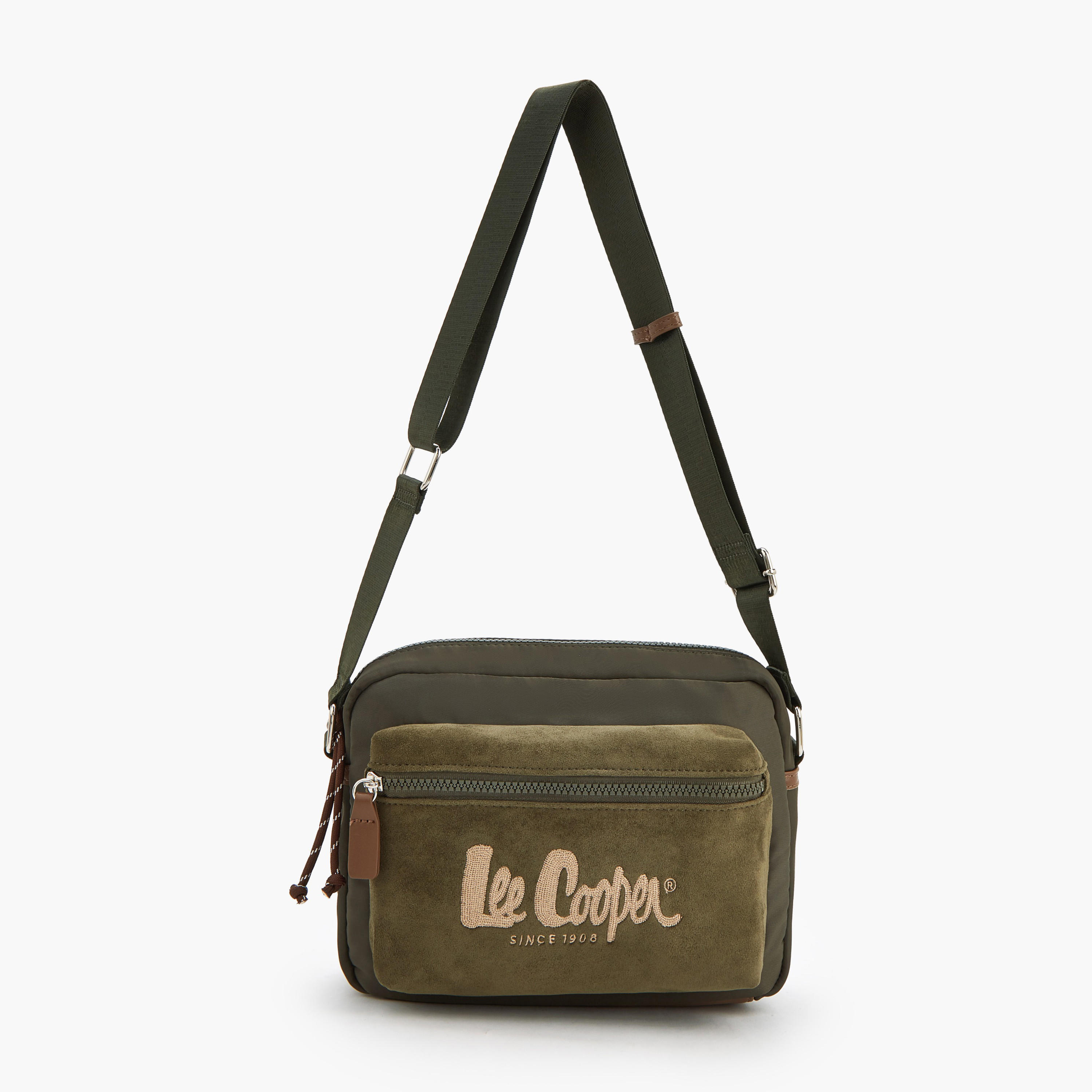 Lee Cooper Suede Crossbody Bag with Front Pocket-women-bagsandwallets-handbags-image-1