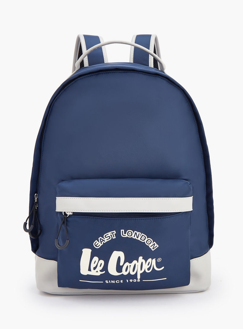 Lee Cooper Logo Print Backpack with Adjustable Shoulder Straps-school-bagsandbackpacks-backpacks-image-1