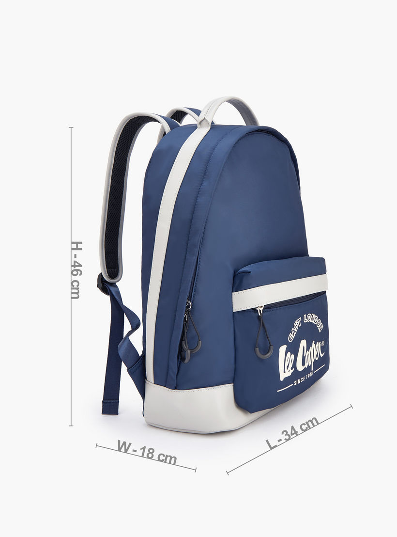 Lee Cooper Logo Print Backpack with Adjustable Shoulder Straps-school-bagsandbackpacks-backpacks-image-5