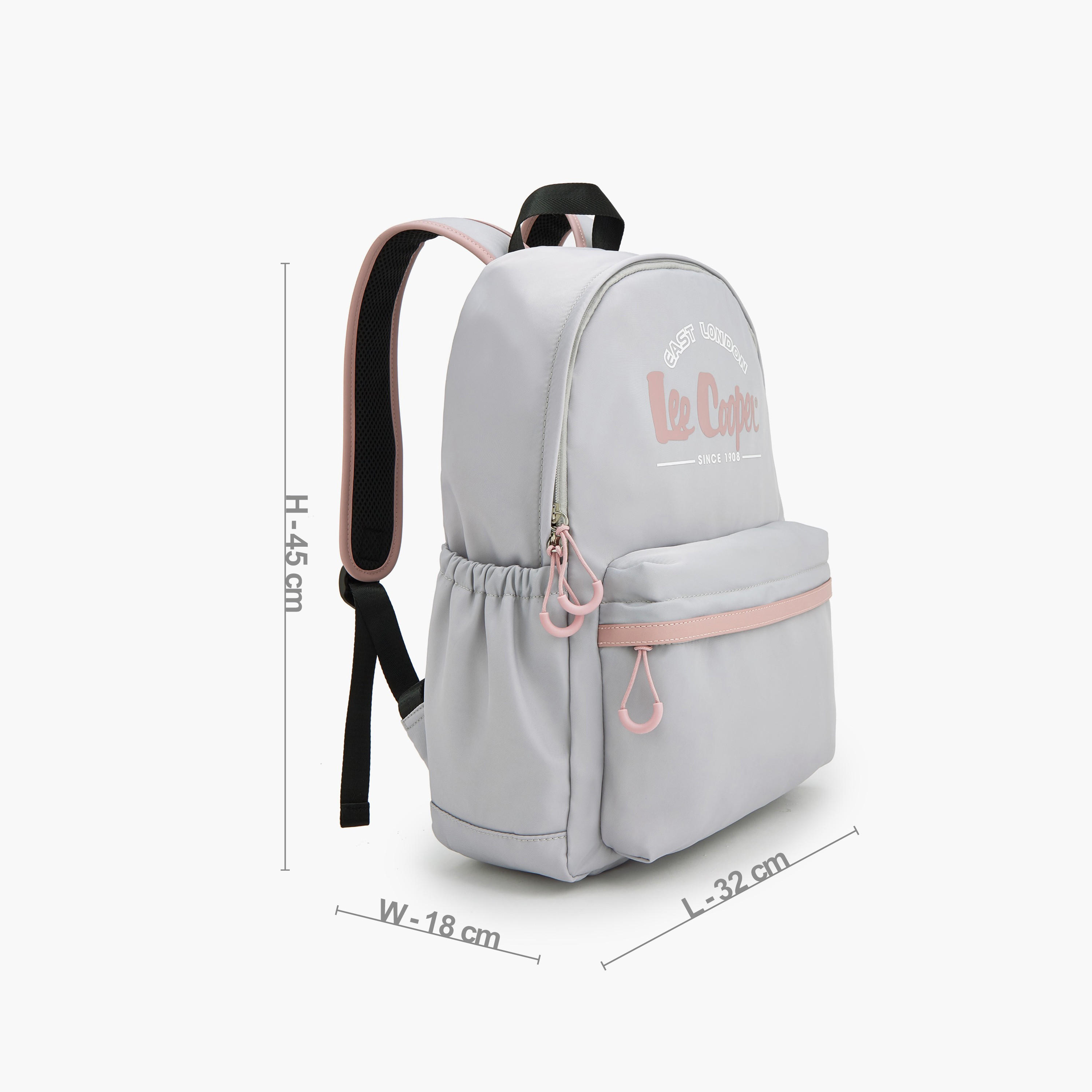 Lee Cooper Logo Print Backpack with Front Pocket-school-bagsandbackpacks-backpacks-image-2