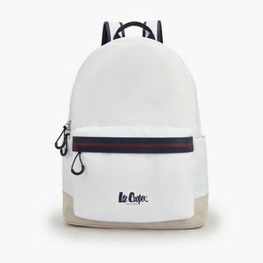 Lee Cooper Logo Print Backpack with Adjustable Shoulder Straps-school-image-1
