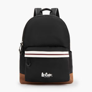 Lee Cooper Logo Print Backpack with Adjustable Shoulder Straps-school-image-1