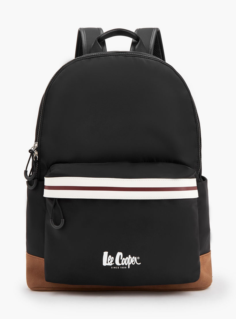 Lee Cooper Logo Print Backpack with Adjustable Shoulder Straps-school-bagsandbackpacks-backpacks-image-1