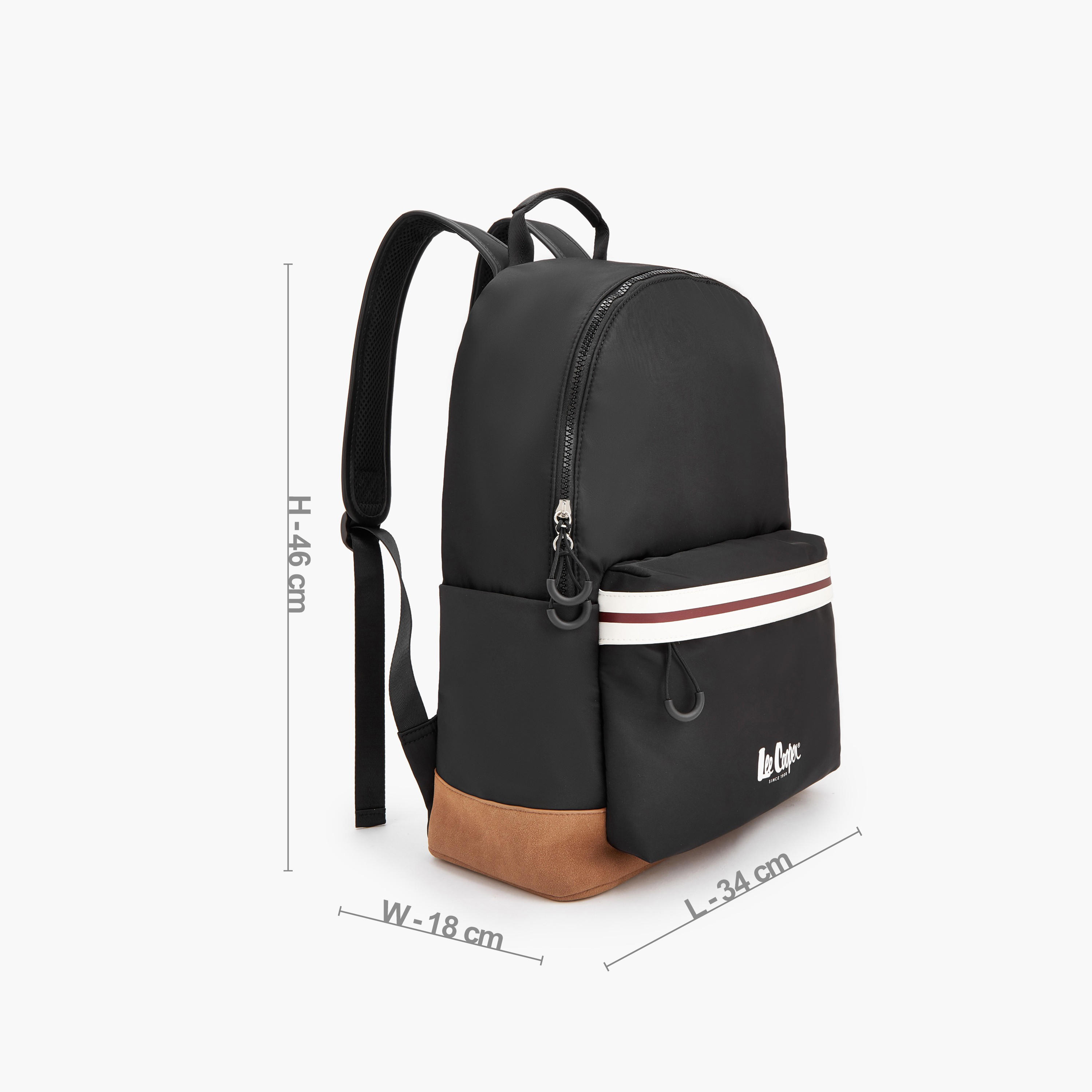 Lee Cooper Logo Print Backpack with Adjustable Shoulder Straps-school-bagsandbackpacks-backpacks-image-2