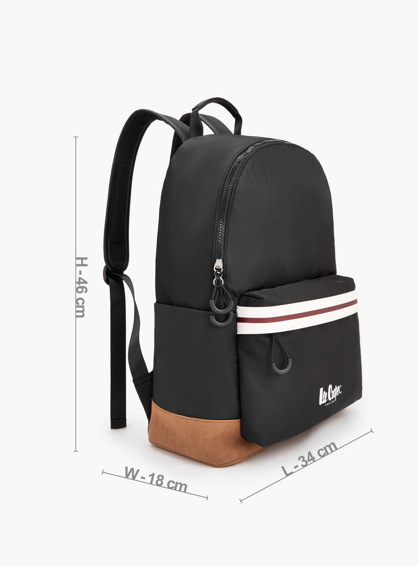 Lee Cooper Logo Print Backpack with Adjustable Shoulder Straps-school-bagsandbackpacks-backpacks-image-2