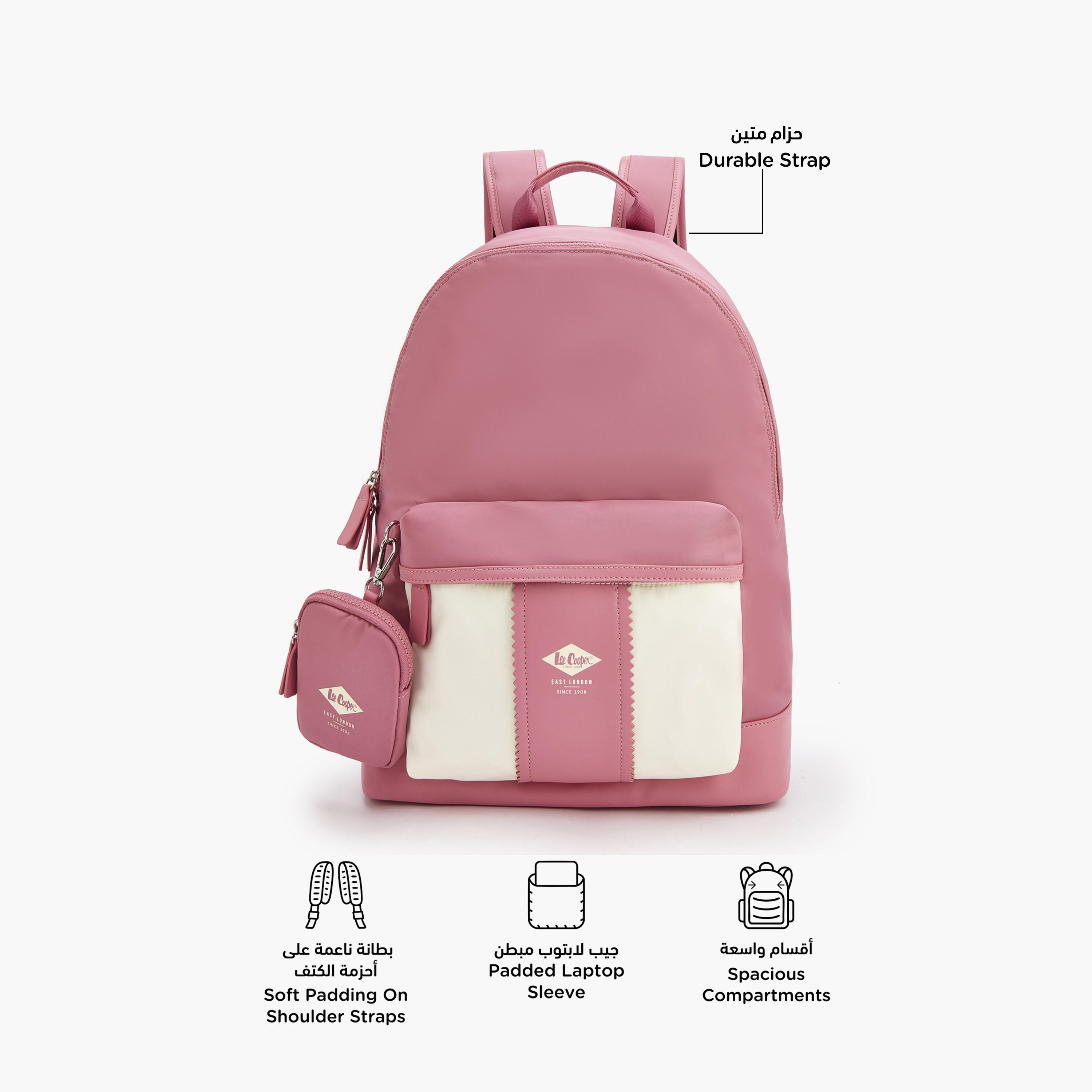 Lee Cooper Solid Backpack with Adjustable Shoulder Straps-school-bagsandbackpacks-backpacks-image-4