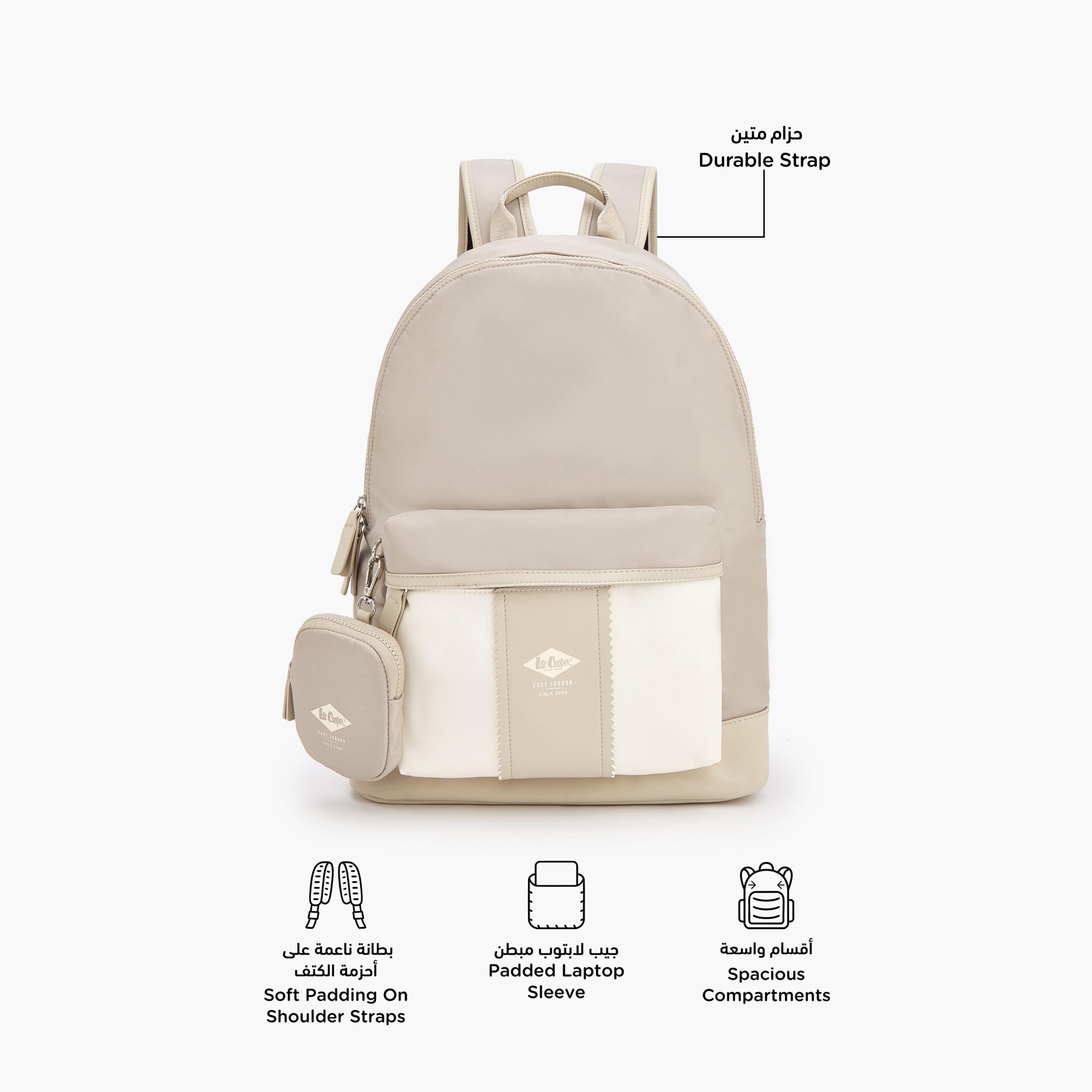 Lee Cooper Solid Backpack with Adjustable Shoulder Straps-school-bagsandbackpacks-backpacks-image-5