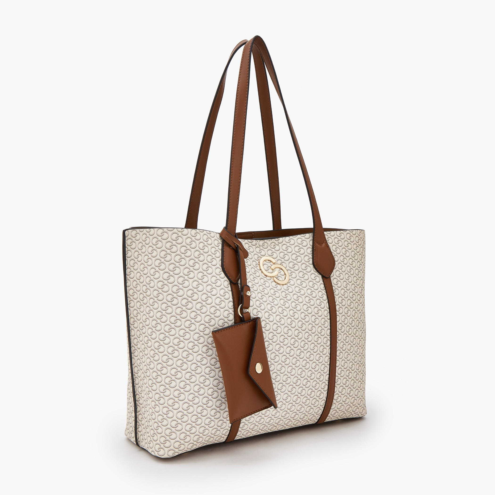 Celeste All-Over Monogram Print Tote Bag with Button Closure and Coin Pouch-women-bagsandwallets-handbags-image-2