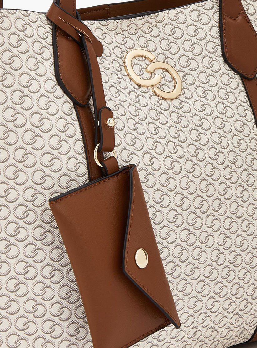 Celeste All-Over Monogram Print Tote Bag with Button Closure and Coin Pouch-women-bagsandwallets-handbags-image-3