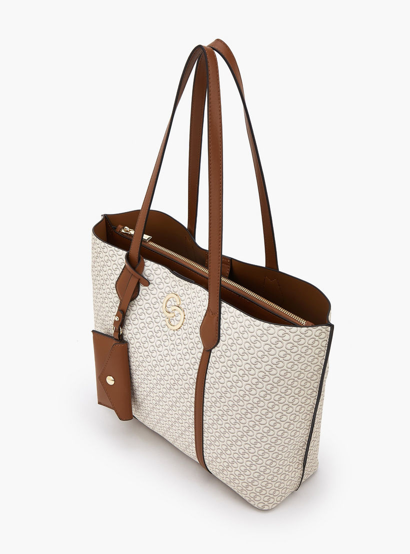Celeste All-Over Monogram Print Tote Bag with Button Closure and Coin Pouch-women-bagsandwallets-handbags-image-5