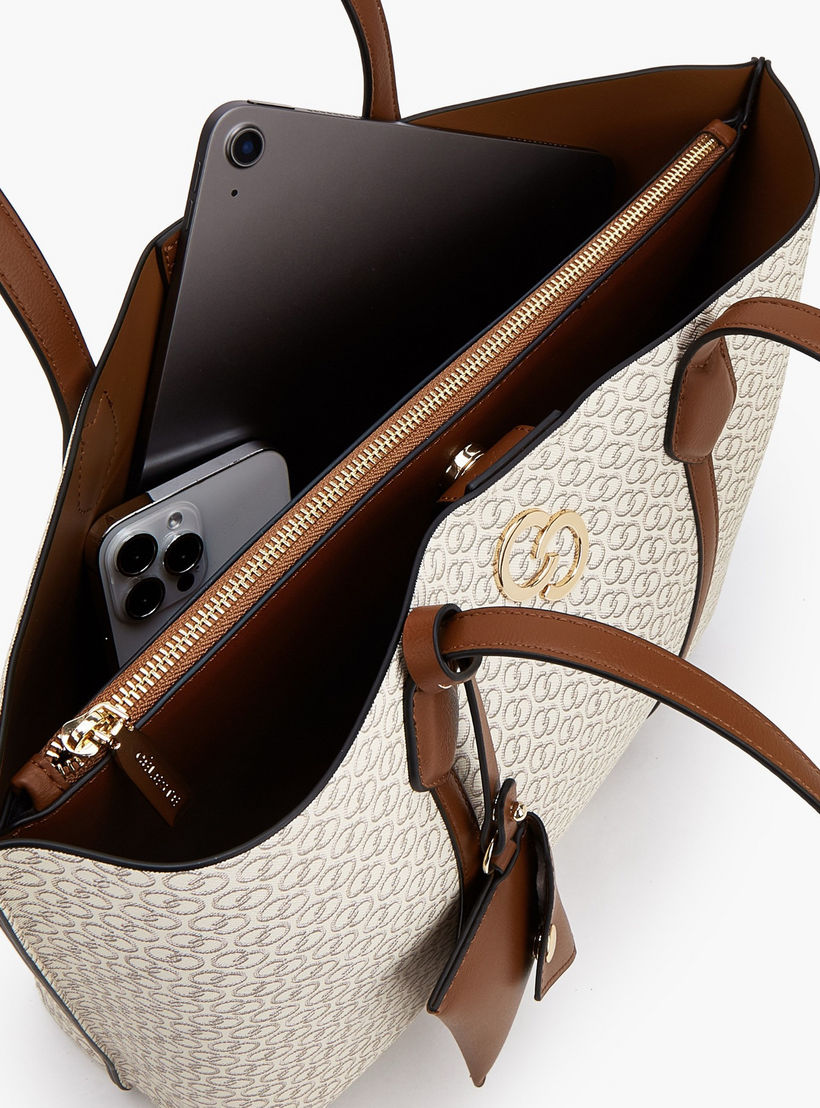 Celeste All-Over Monogram Print Tote Bag with Button Closure and Coin Pouch-women-bagsandwallets-handbags-image-7