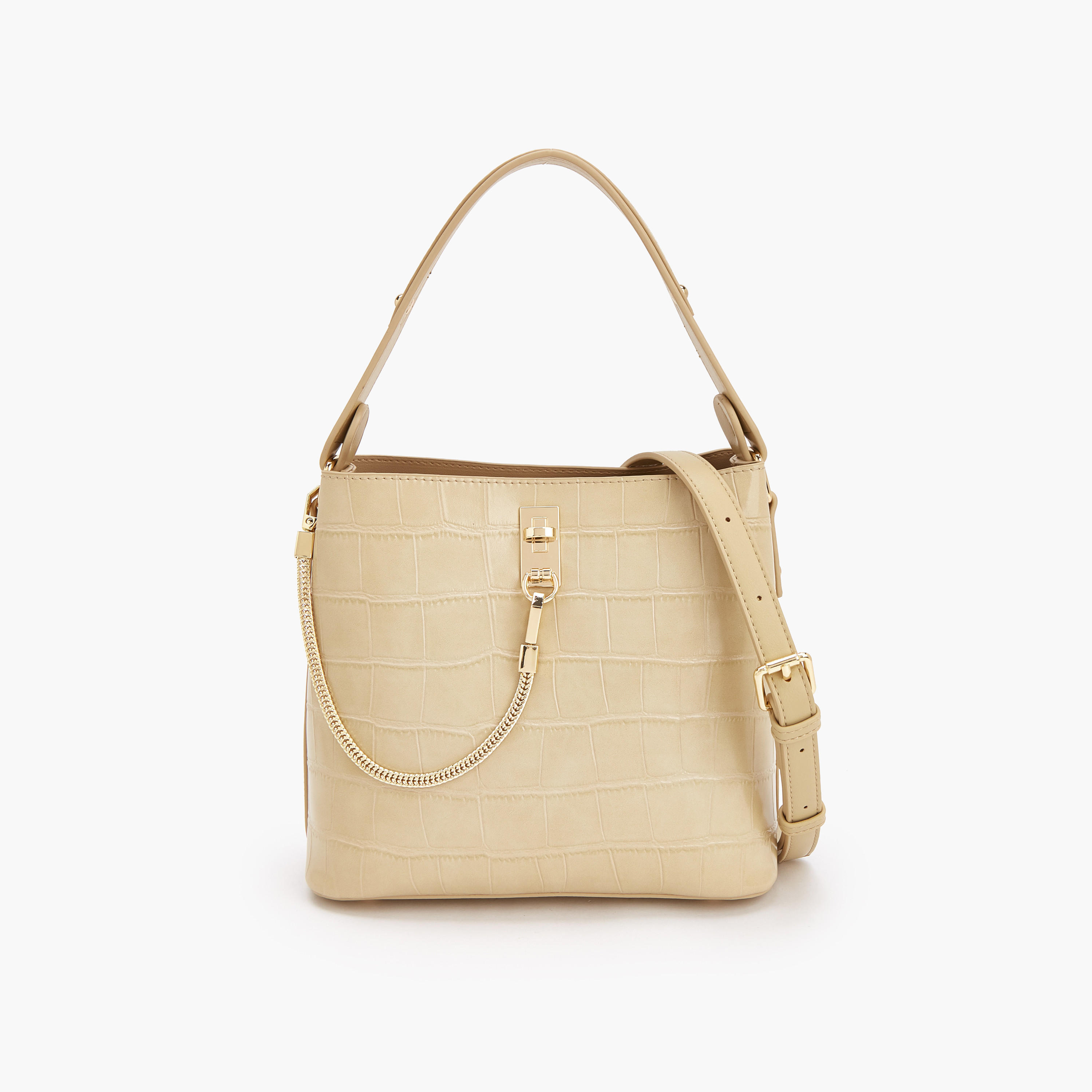 Celeste Textured Shoulder Bag with Zip Closure-women-bagsandwallets-handbags-image-1