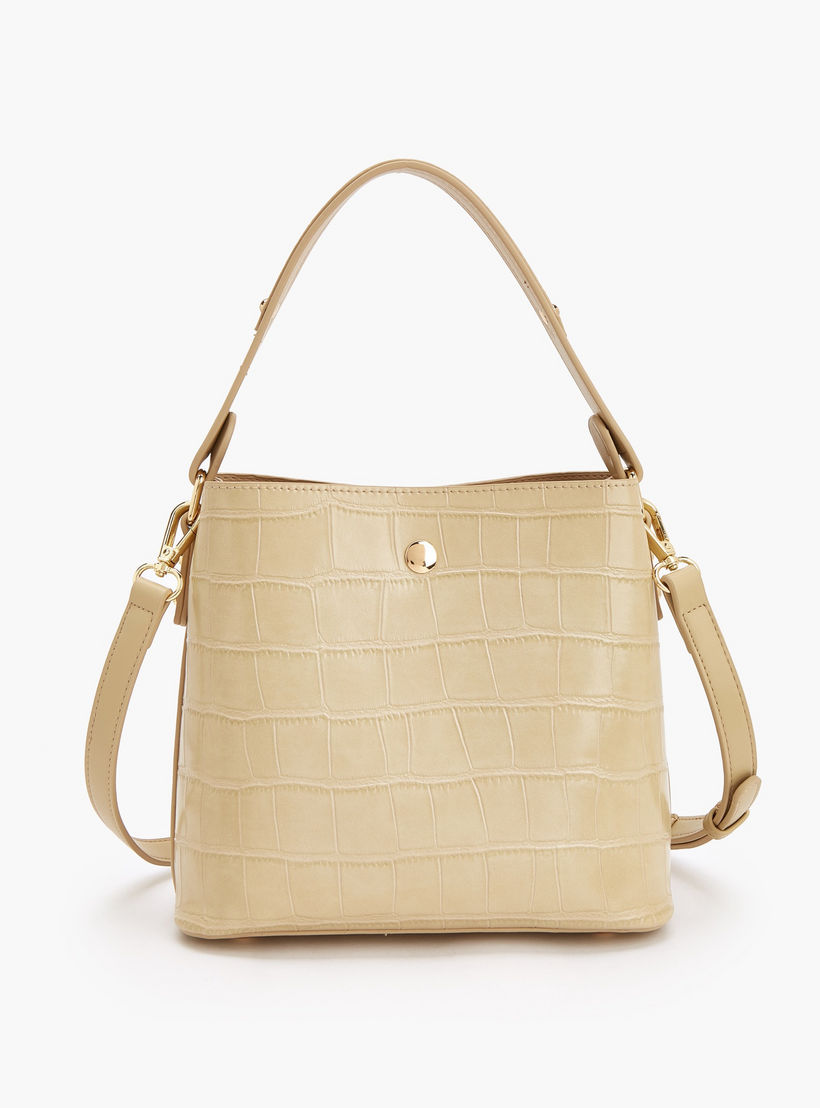 Celeste Textured Shoulder Bag with Zip Closure-women-bagsandwallets-handbags-image-5